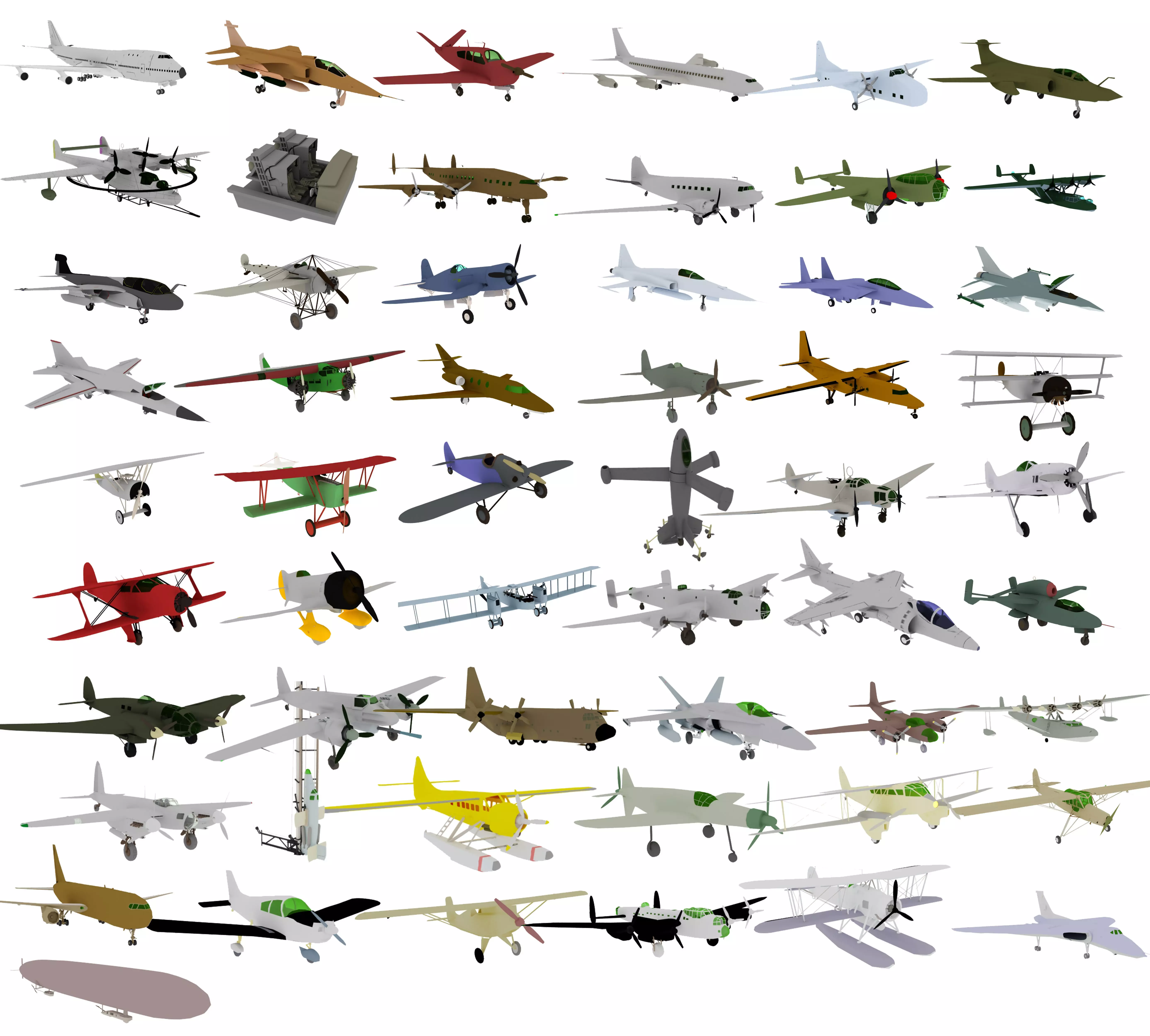 AIRCRAFTS airplanes and helicopters 3D model_0