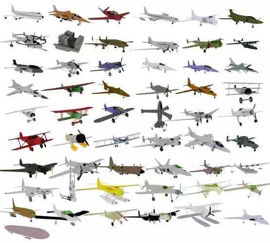 AIRCRAFTS airplanes and helicopters 3D model
