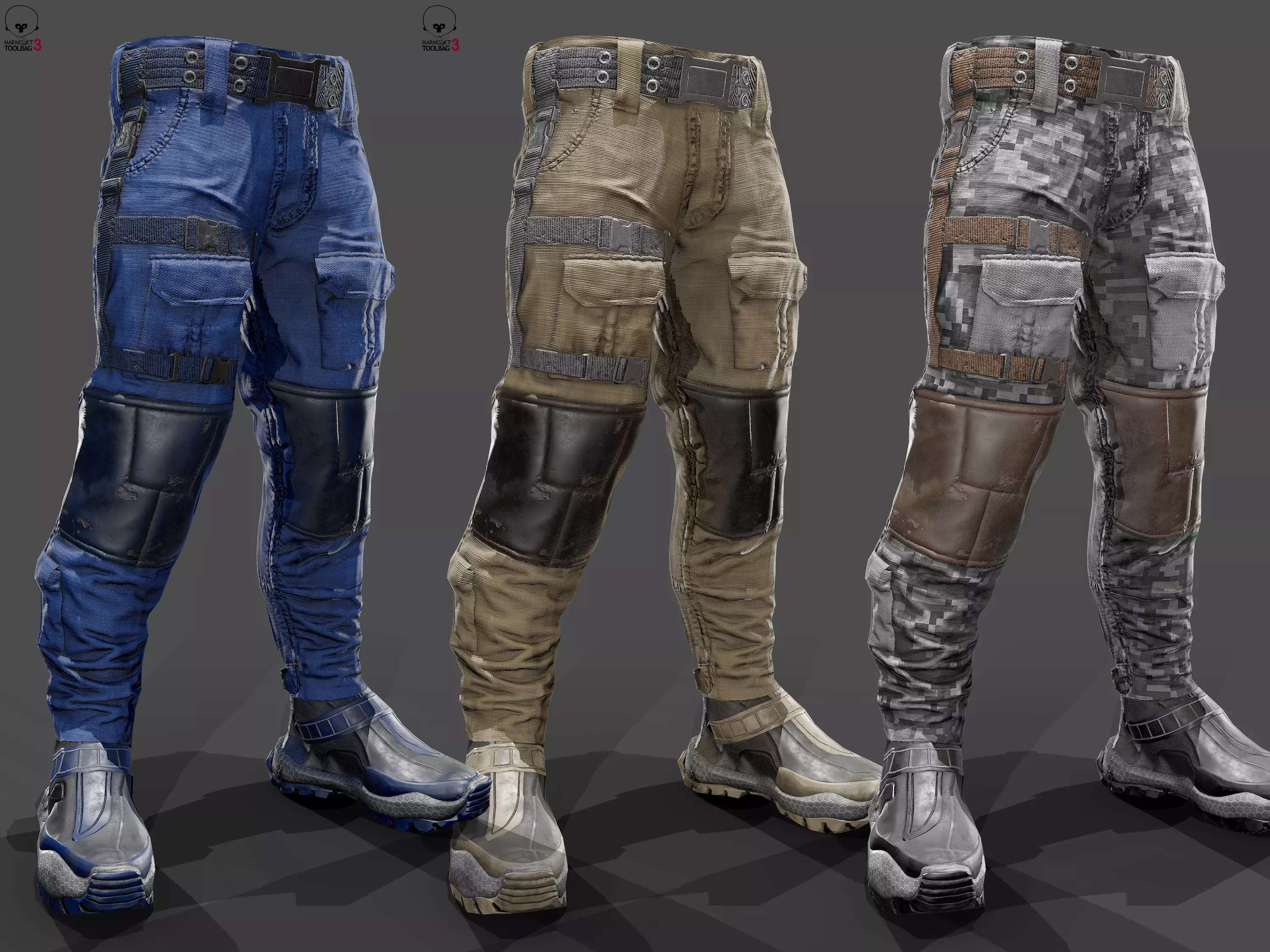 Tactical pants Low-poly 3D model_0