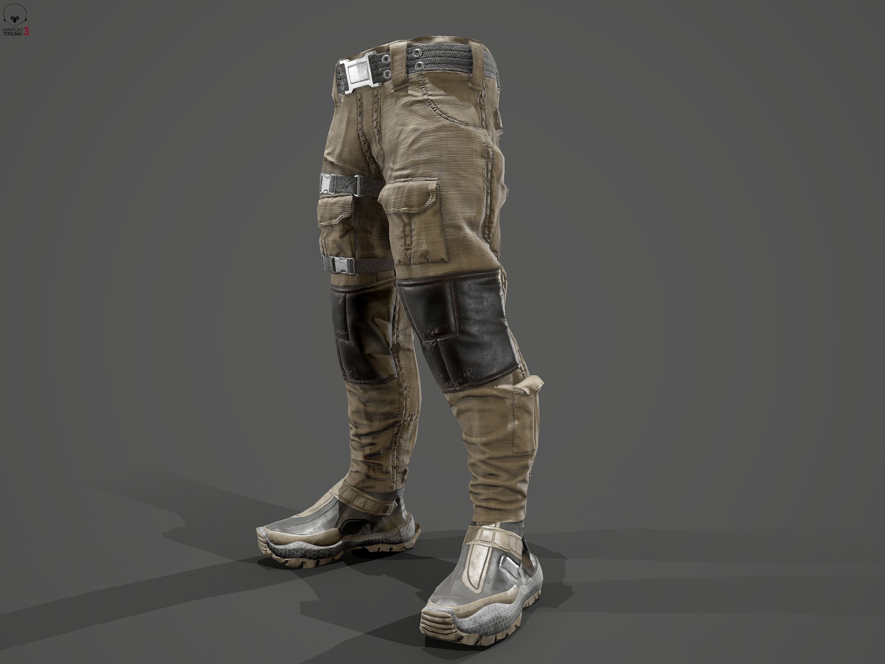 Tactical pants Low-poly 3D model_20