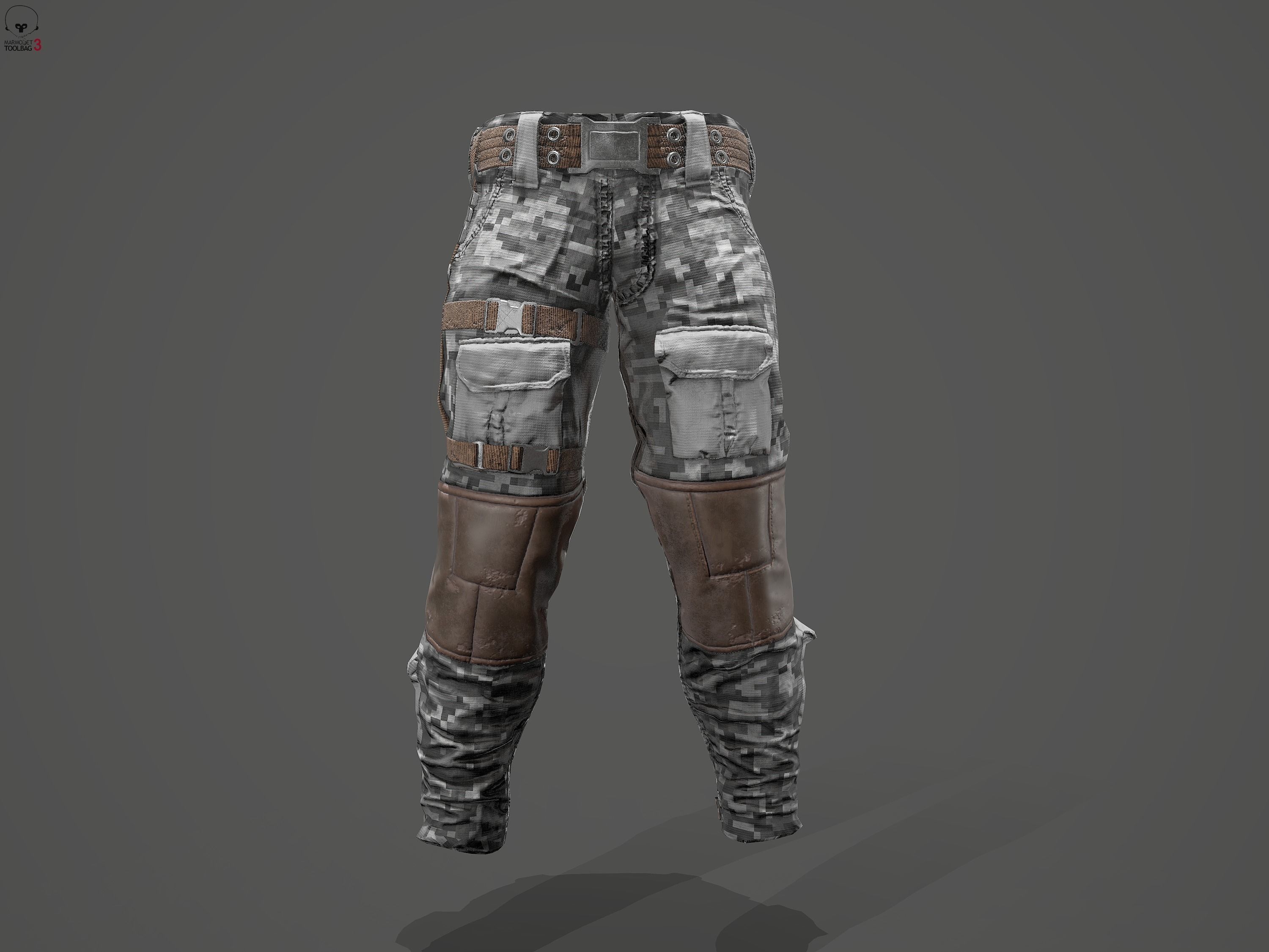 Tactical pants Low-poly 3D model_26