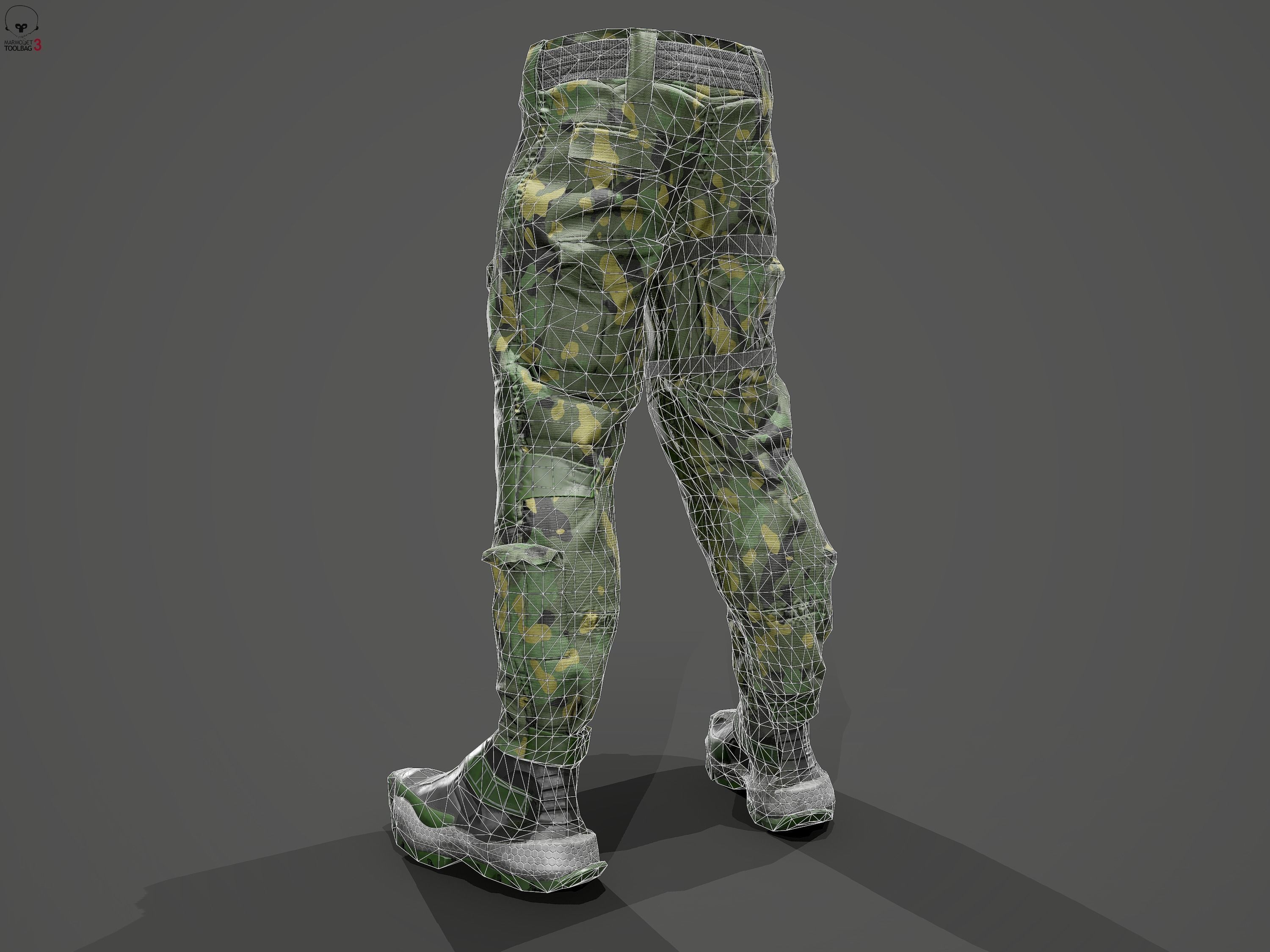 Tactical pants Low-poly 3D model_6