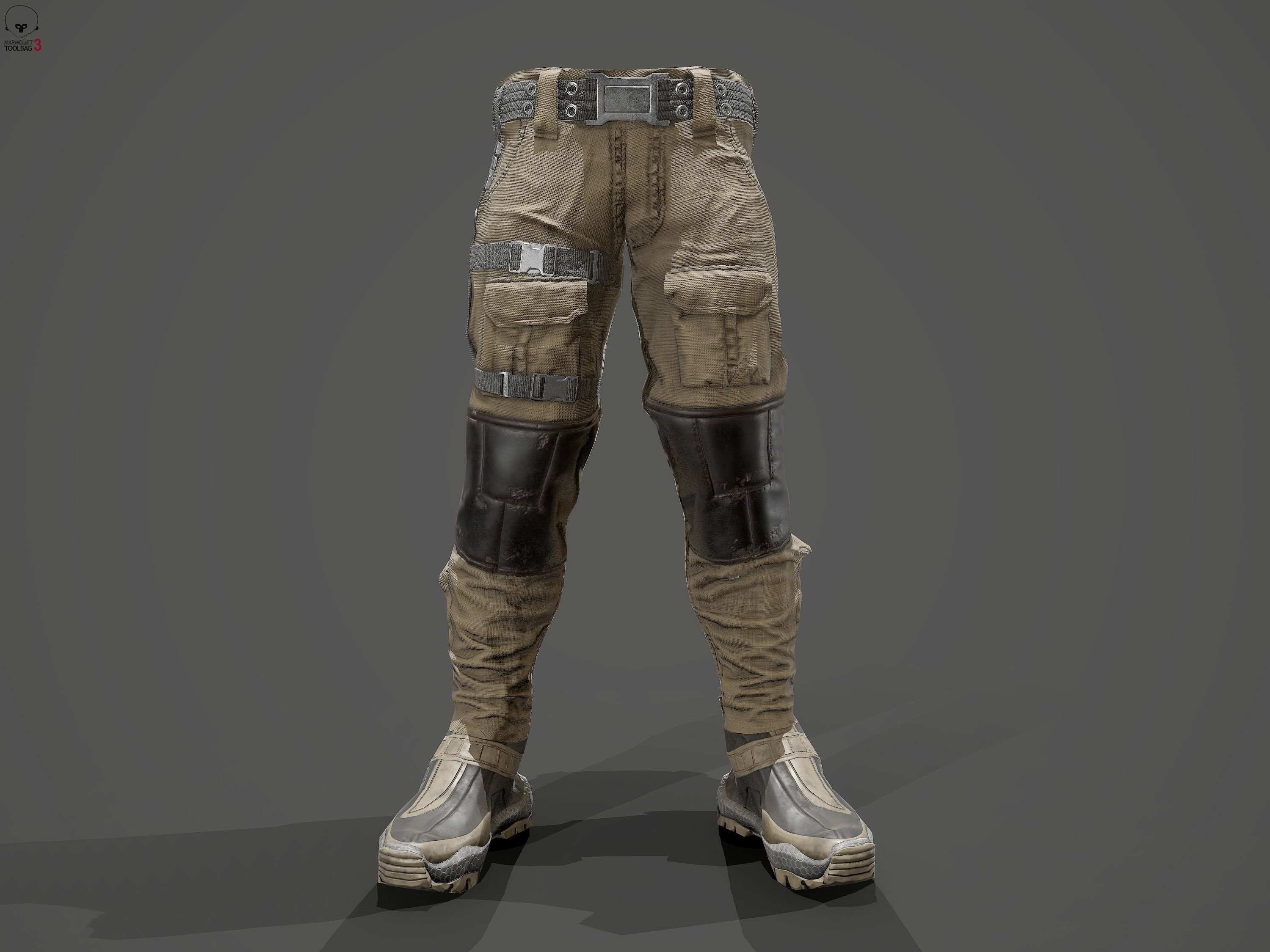 Tactical pants Low-poly 3D model_13
