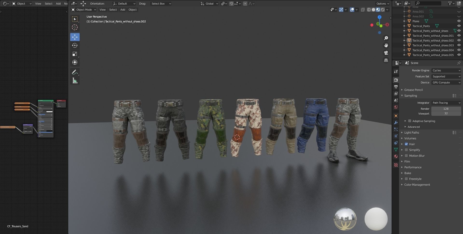 Tactical pants Low-poly 3D model_7