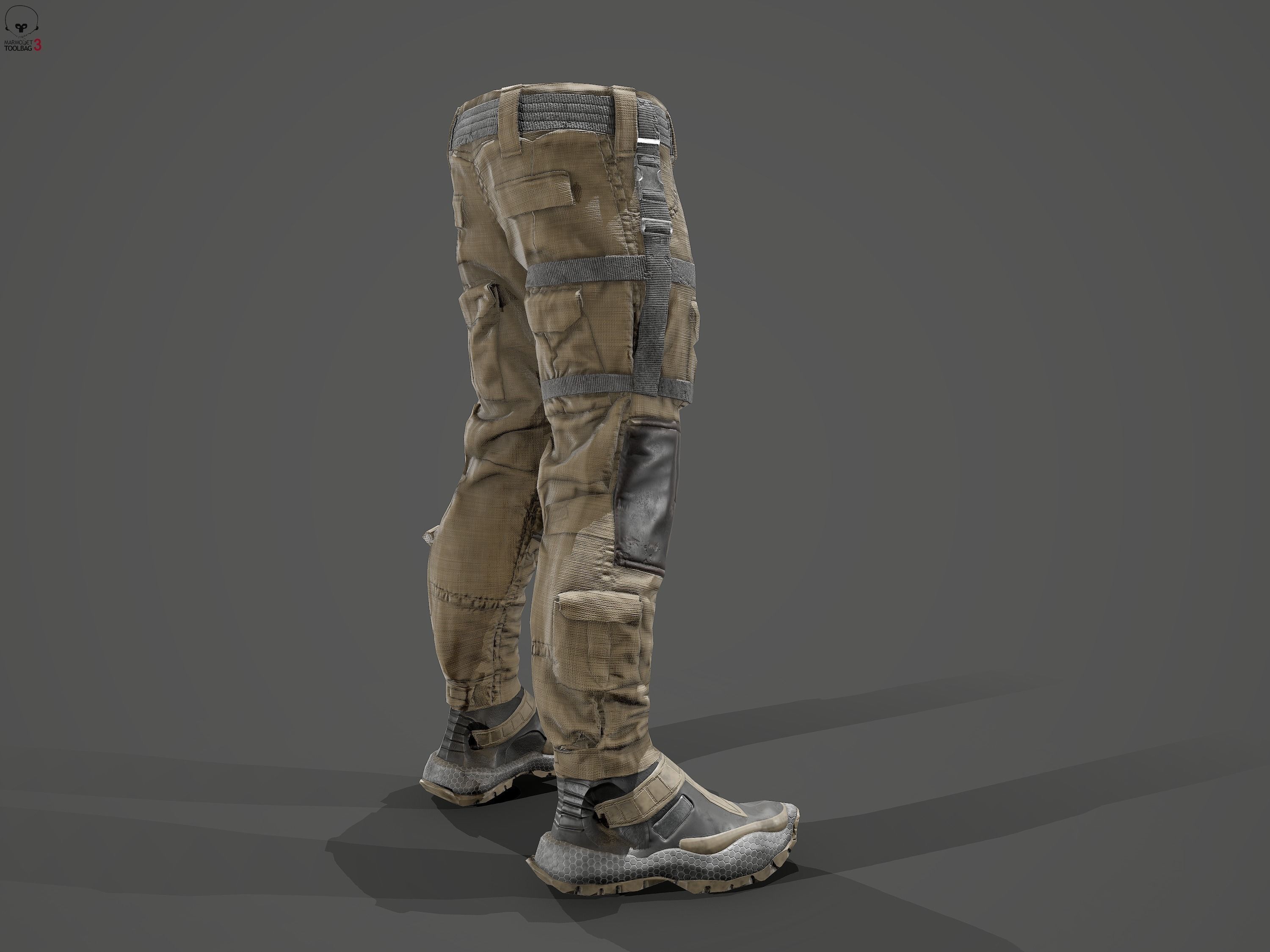 Tactical pants Low-poly 3D model_22