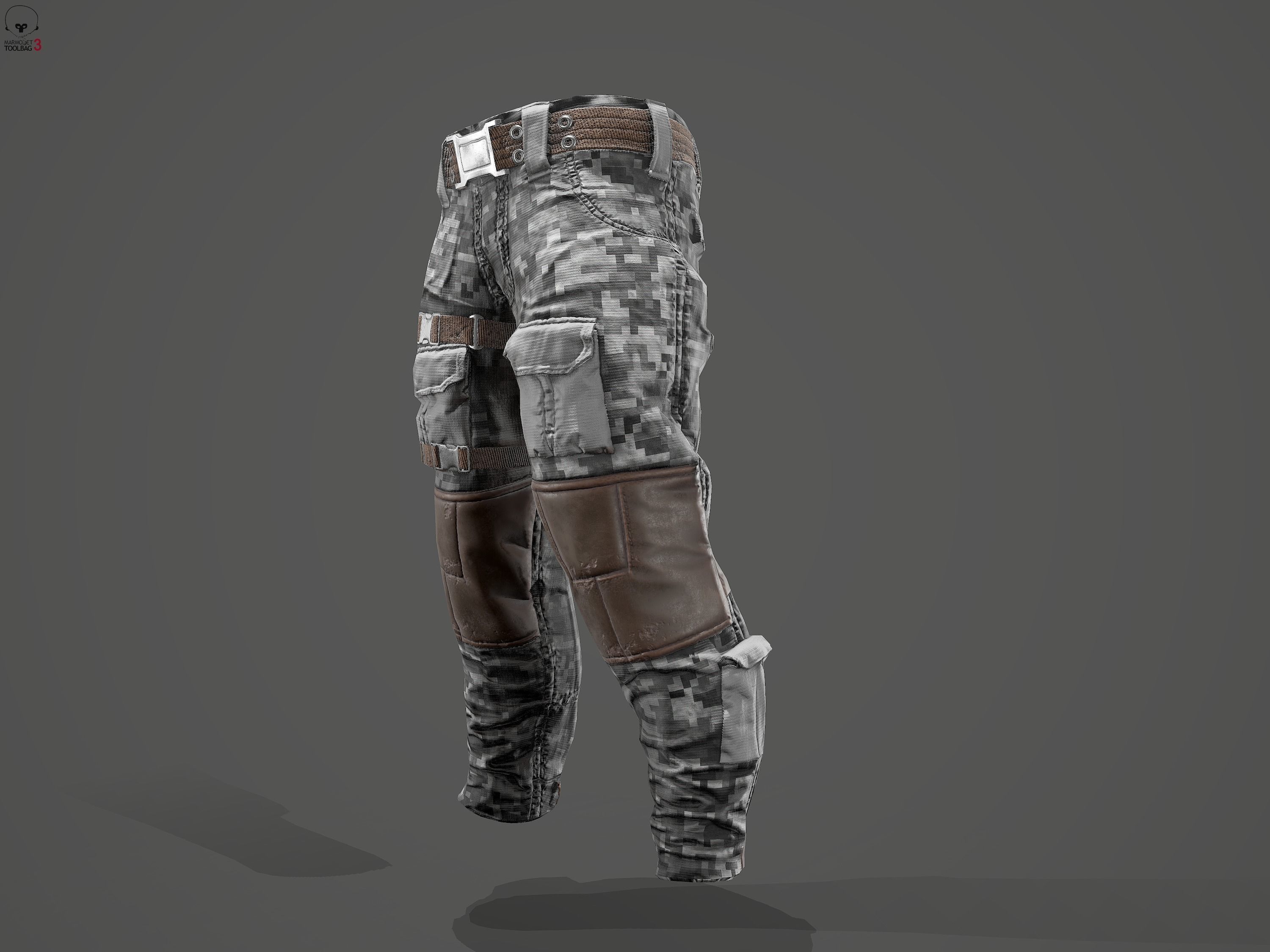 Tactical pants Low-poly 3D model_11