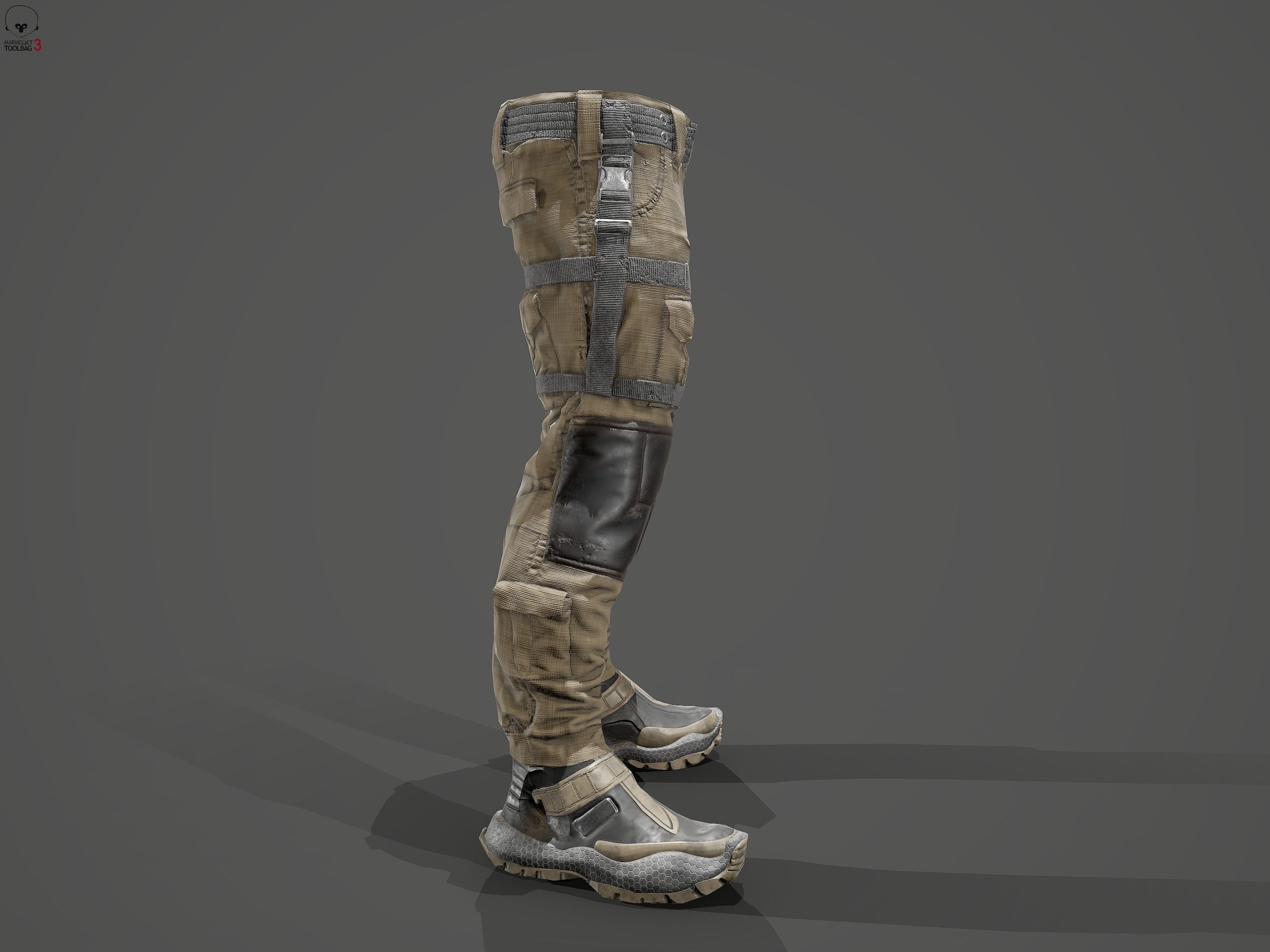 Tactical pants Low-poly 3D model_24
