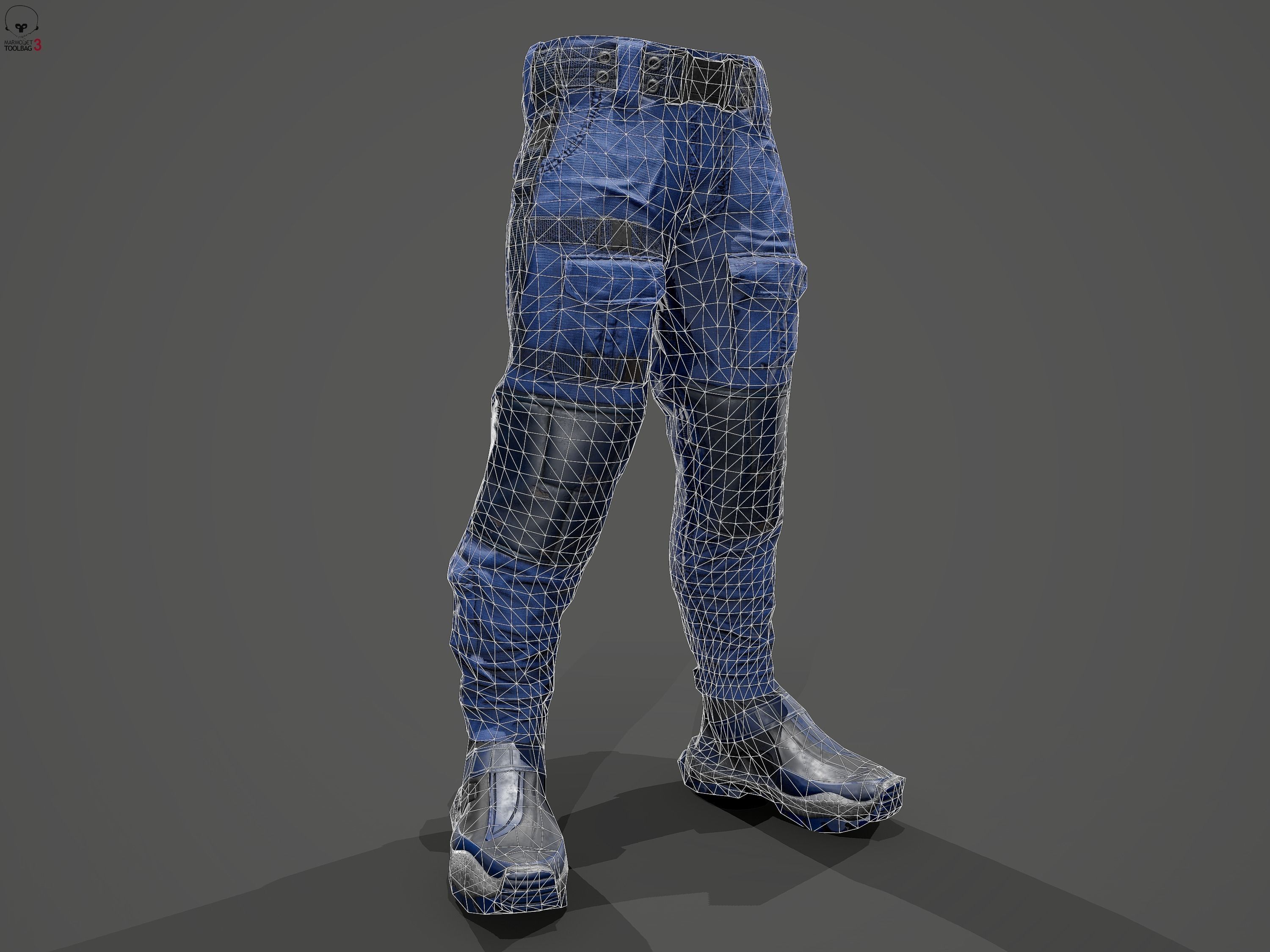 Tactical pants Low-poly 3D model_5