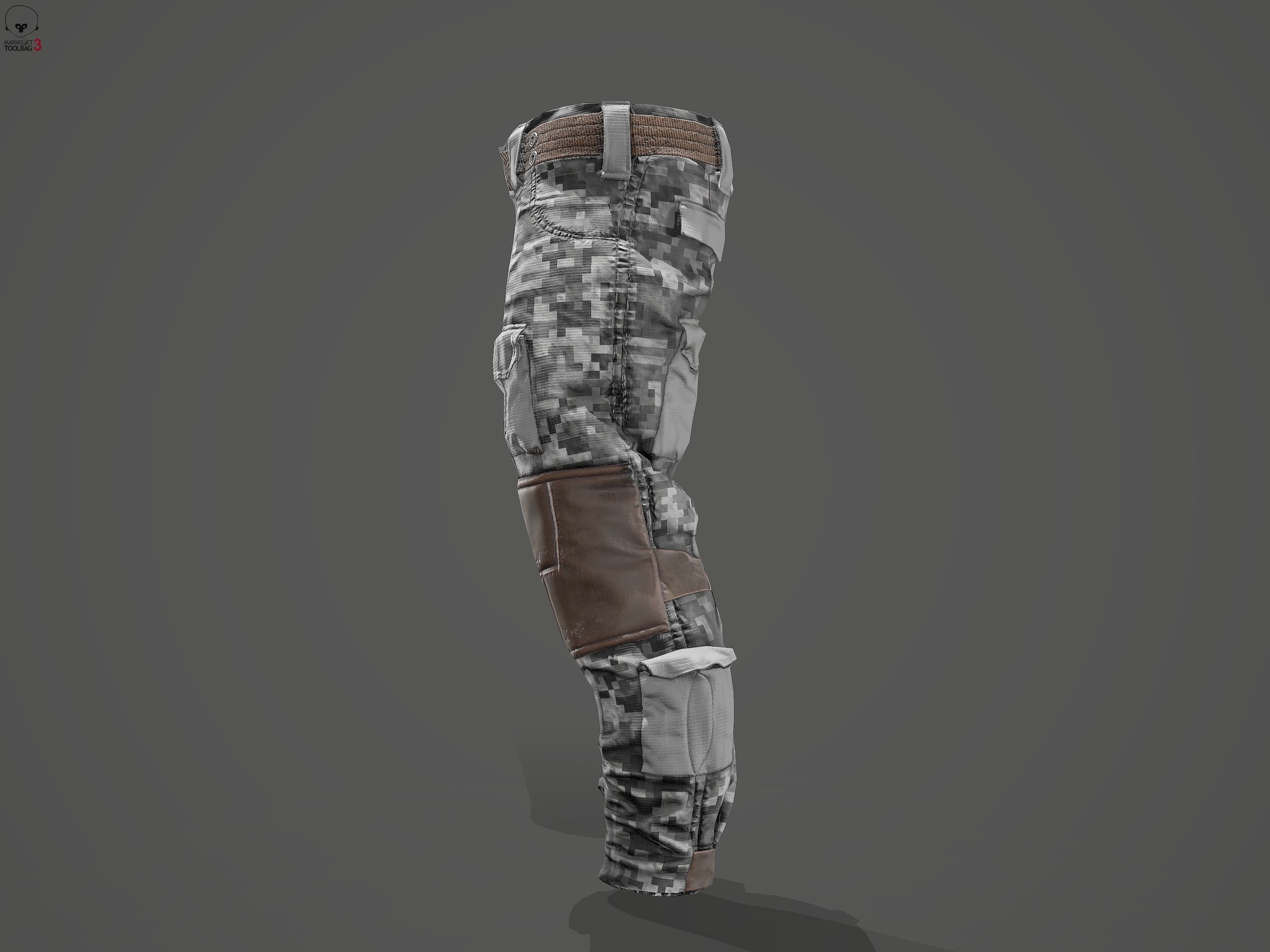 Tactical pants Low-poly 3D model_9
