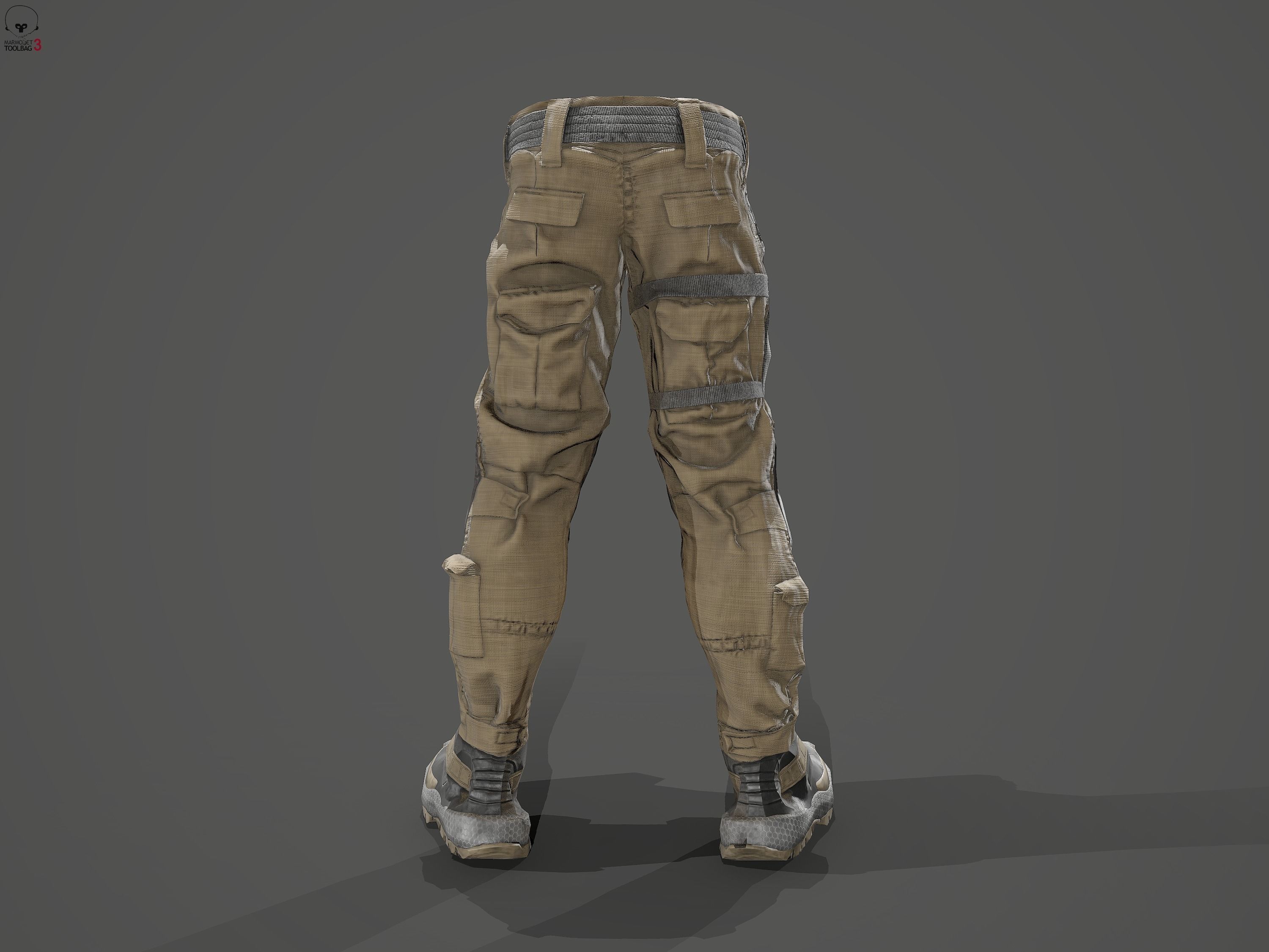 Tactical pants Low-poly 3D model_23