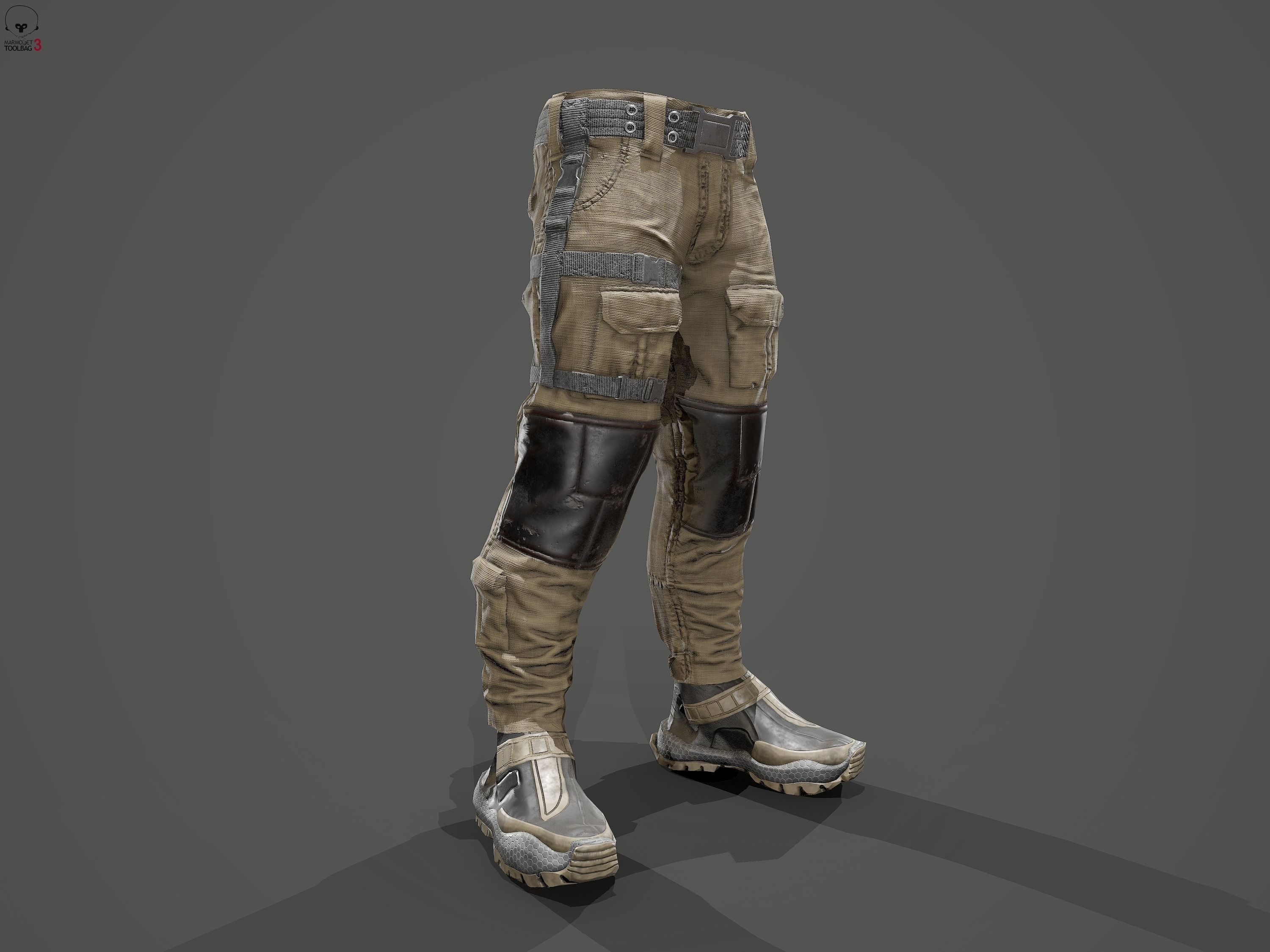 Tactical pants Low-poly 3D model_25