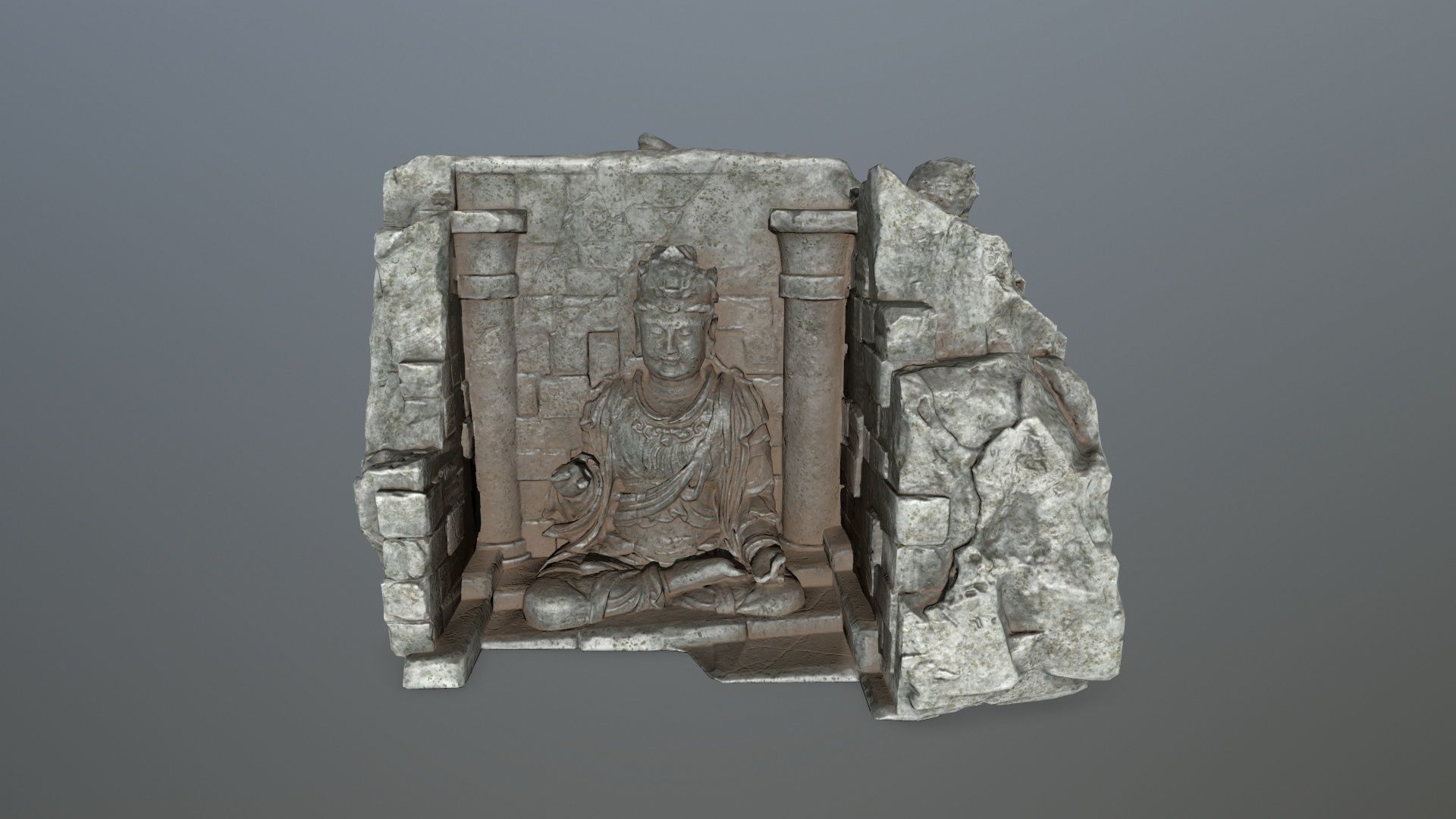 buda temple Low-poly 3D model_3