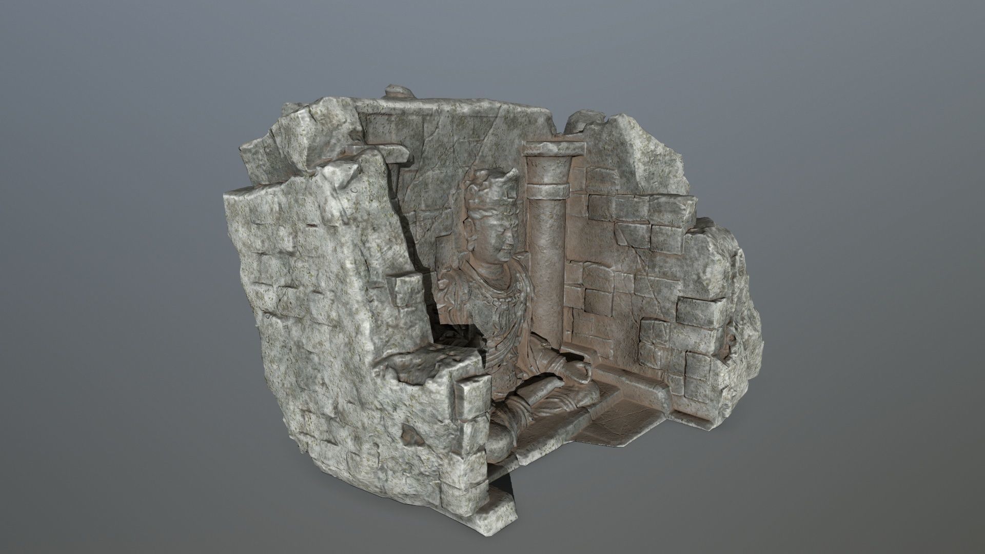 buda temple Low-poly 3D model_4