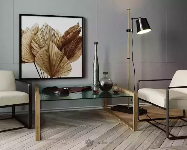 Coffee table with decor