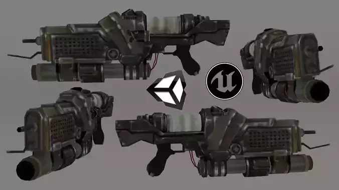 Assault Grenade launcher rifle 3D Model