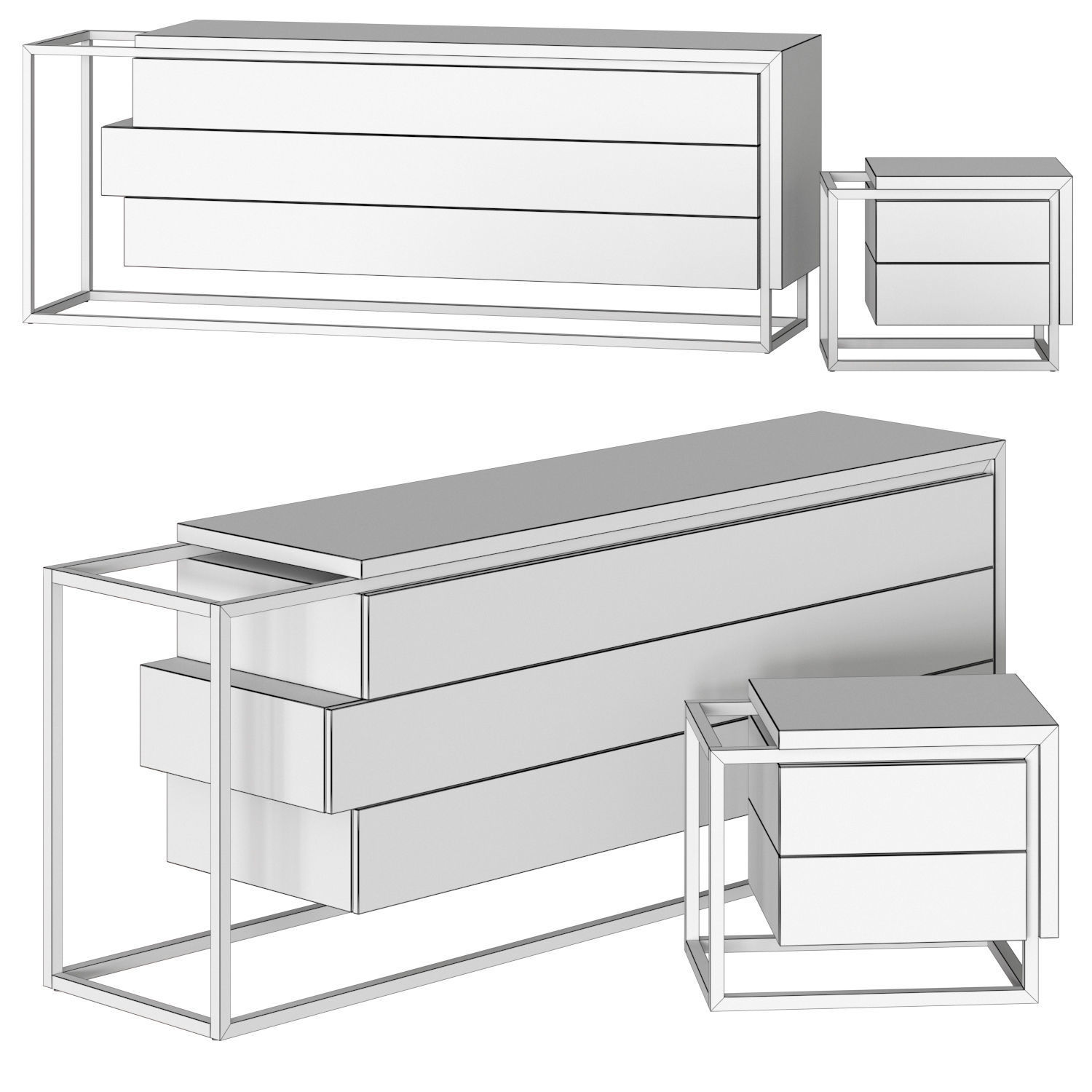 Shake Cubic Sideboard 3D model_1