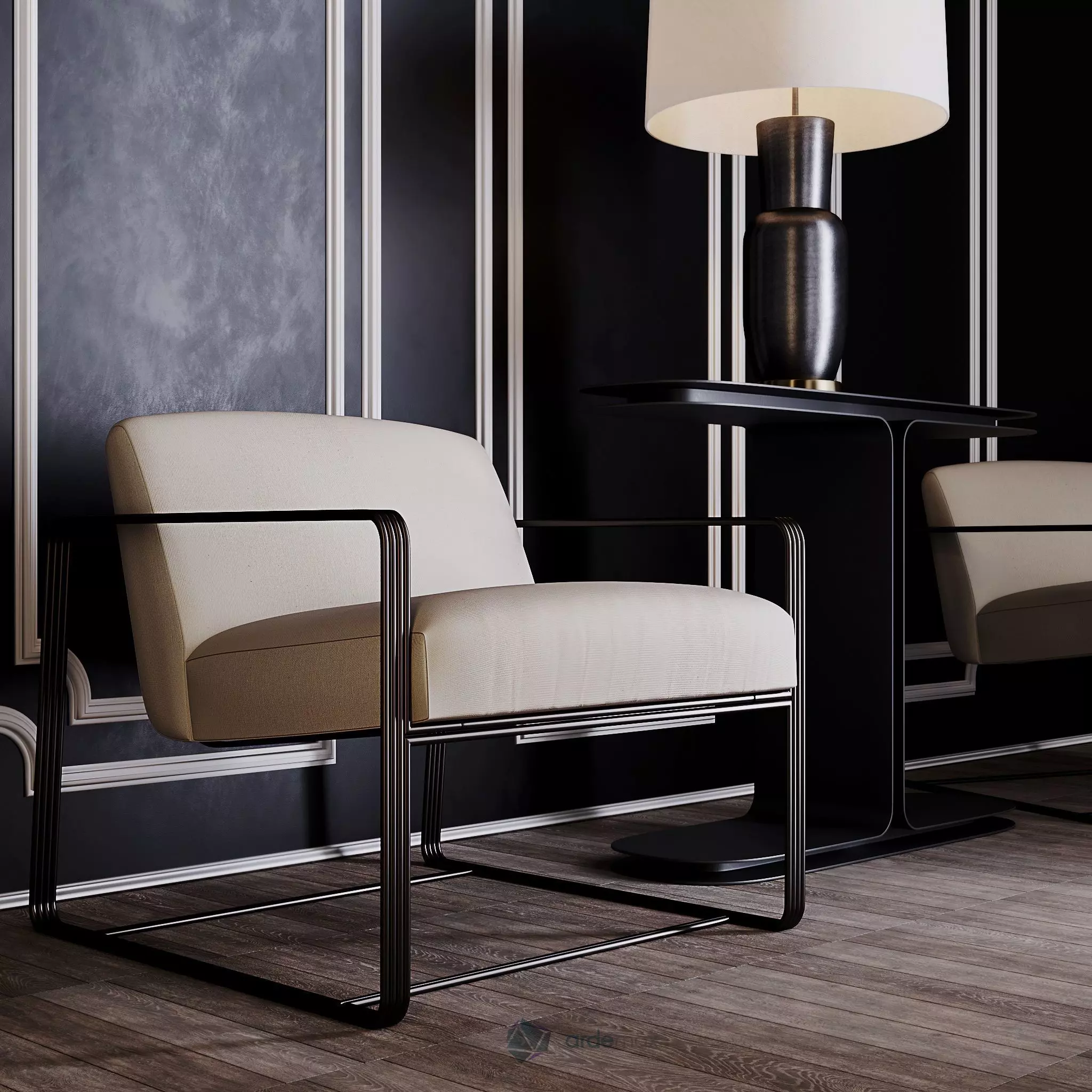 Modern armchair 3D model_0