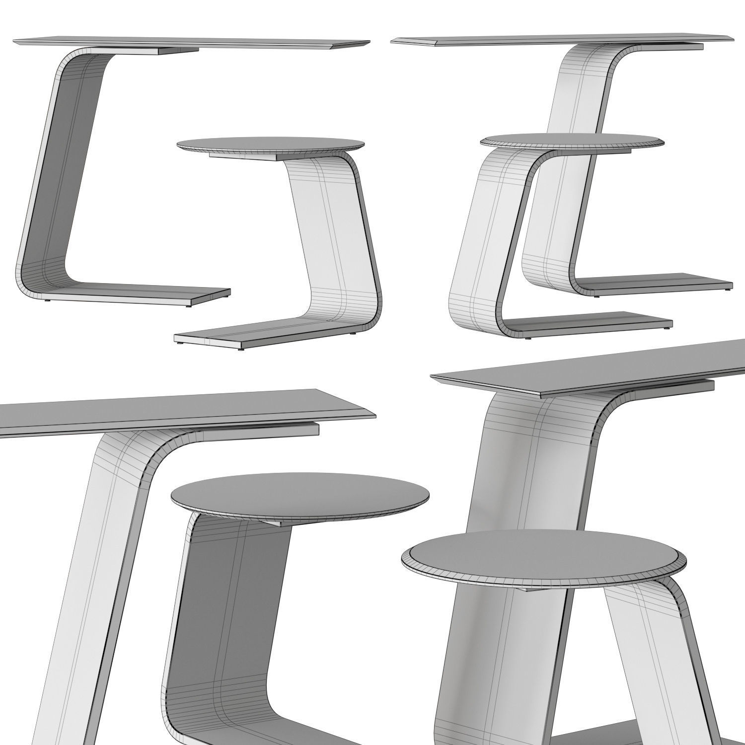 Reflex Oh Coffee and Console Tables 3D model_1