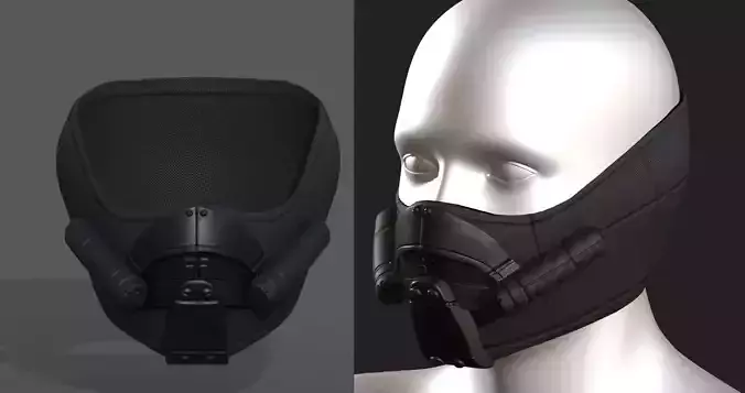 Gas mask respirator scifi futuristic 3d model 
