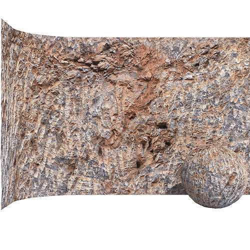 Stone Wall Rock Cliff  with 8K High ResolutionTexture CoronaVray 3D model