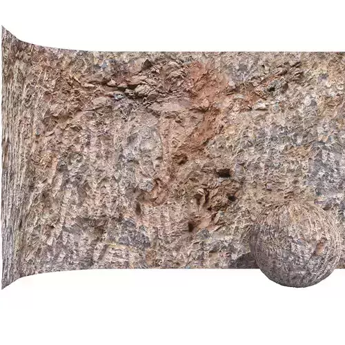 Stone Wall Rock Cliff  with 8K High ResolutionTexture CoronaVray 3D model