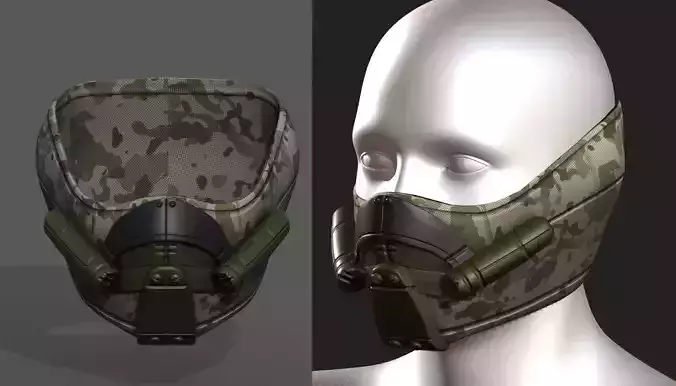 Gas mask respirator scifi futuristic 3d 