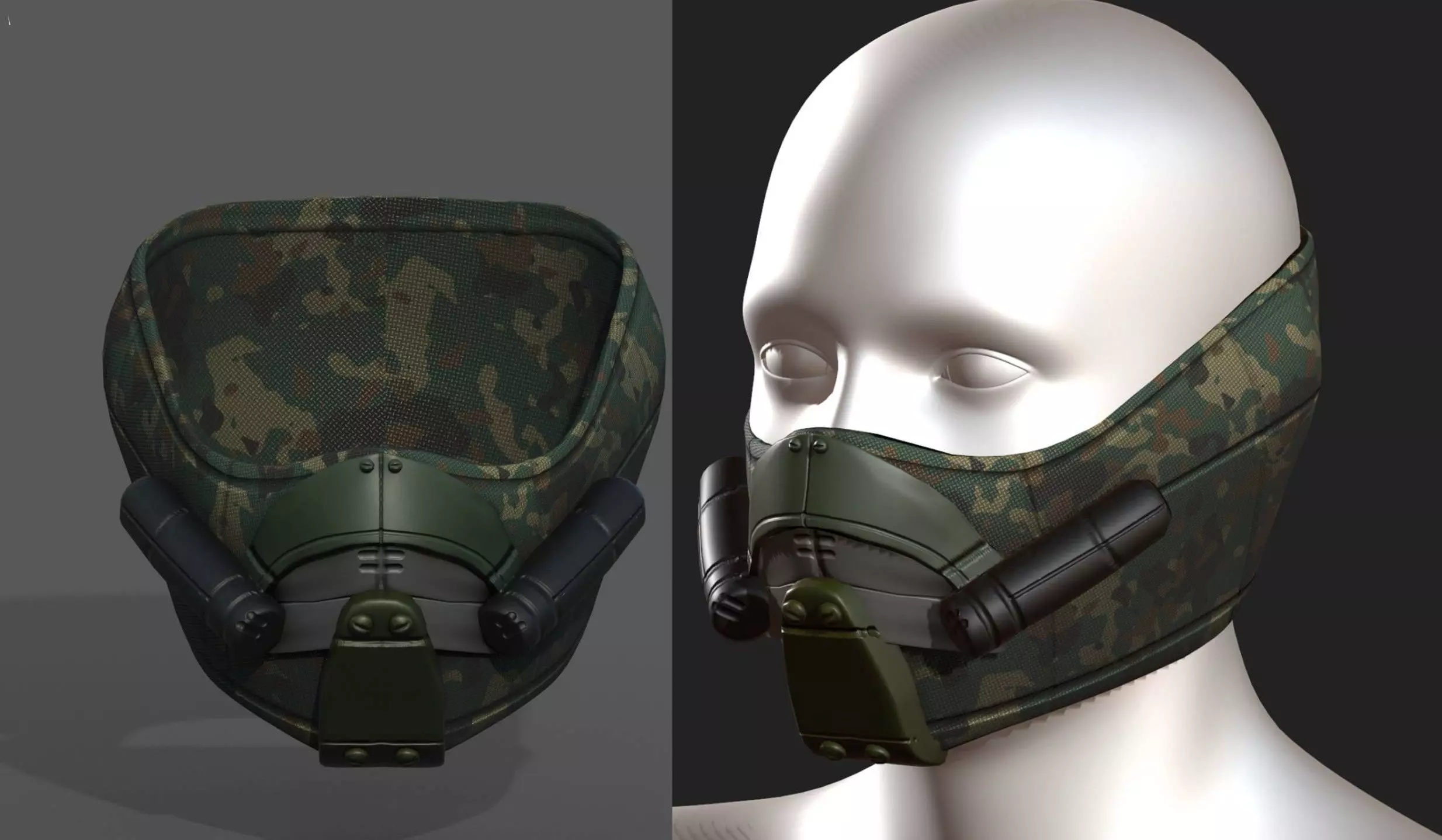 Gas mask respirator scifi futuristic 3d model Low-poly 3D model