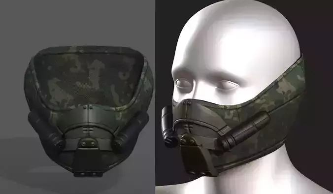 Gas mask respirator scifi futuristic 3d model 