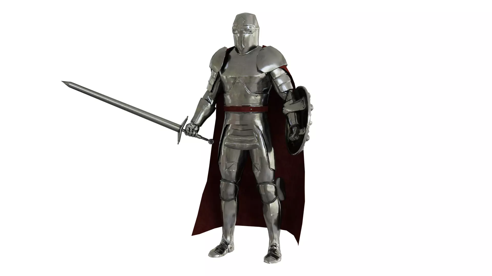 Knight 3D Model in armor Low-poly 3D model_0