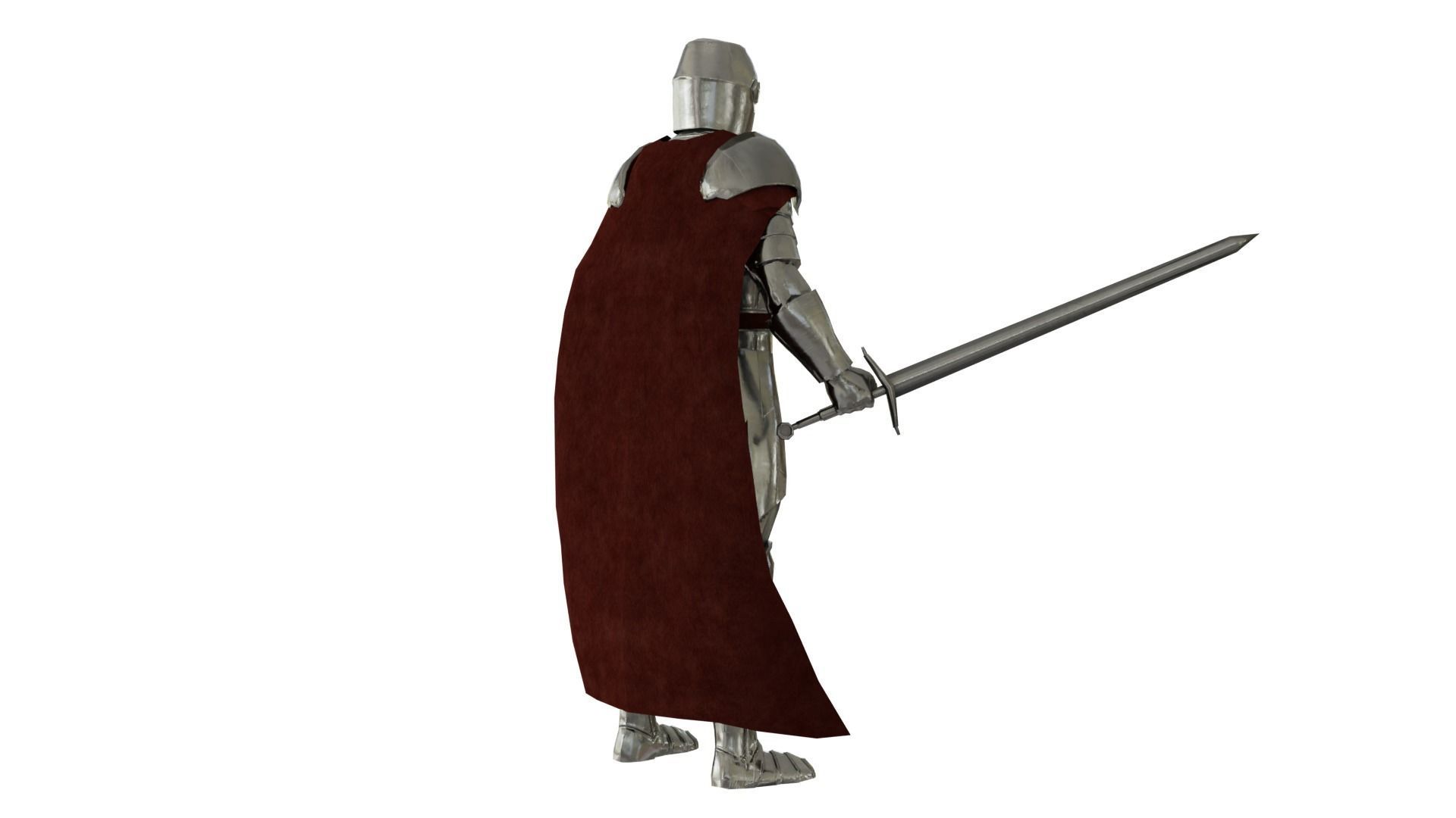 Knight 3D Model in armor Low-poly 3D model_2