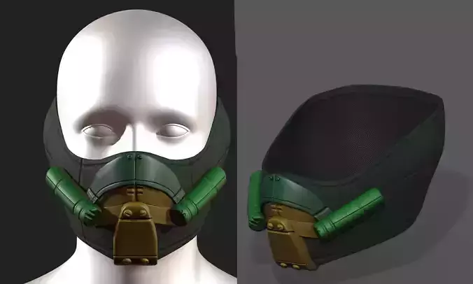 Gas mask respirator scifi futuristic 3d model 