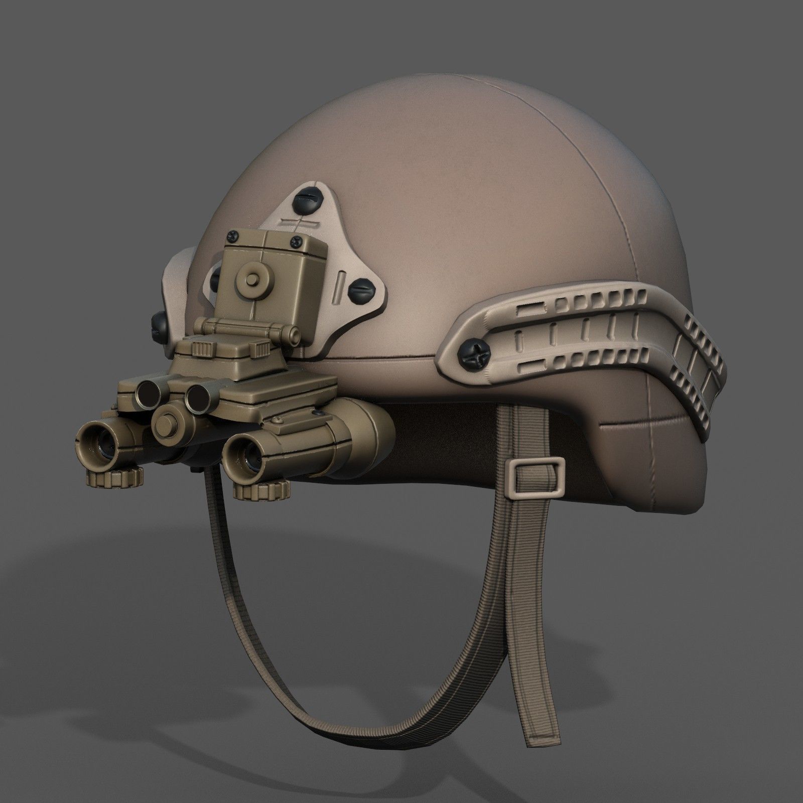 Helmet military combat soldier armor  Low-poly 3D model_5