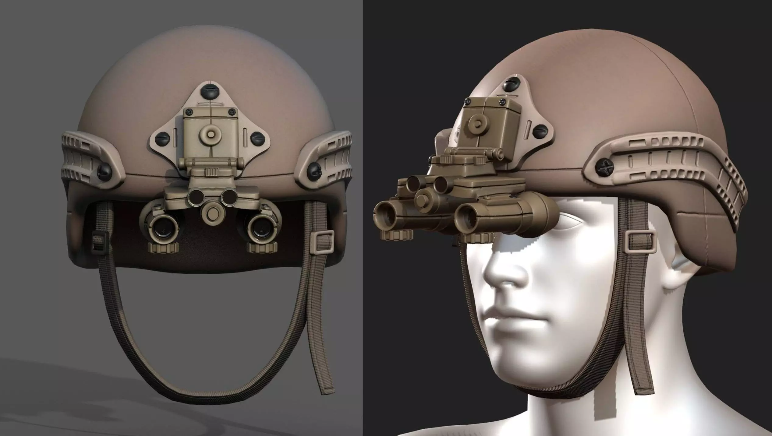 Helmet military combat soldier armor  Low-poly 3D model_0