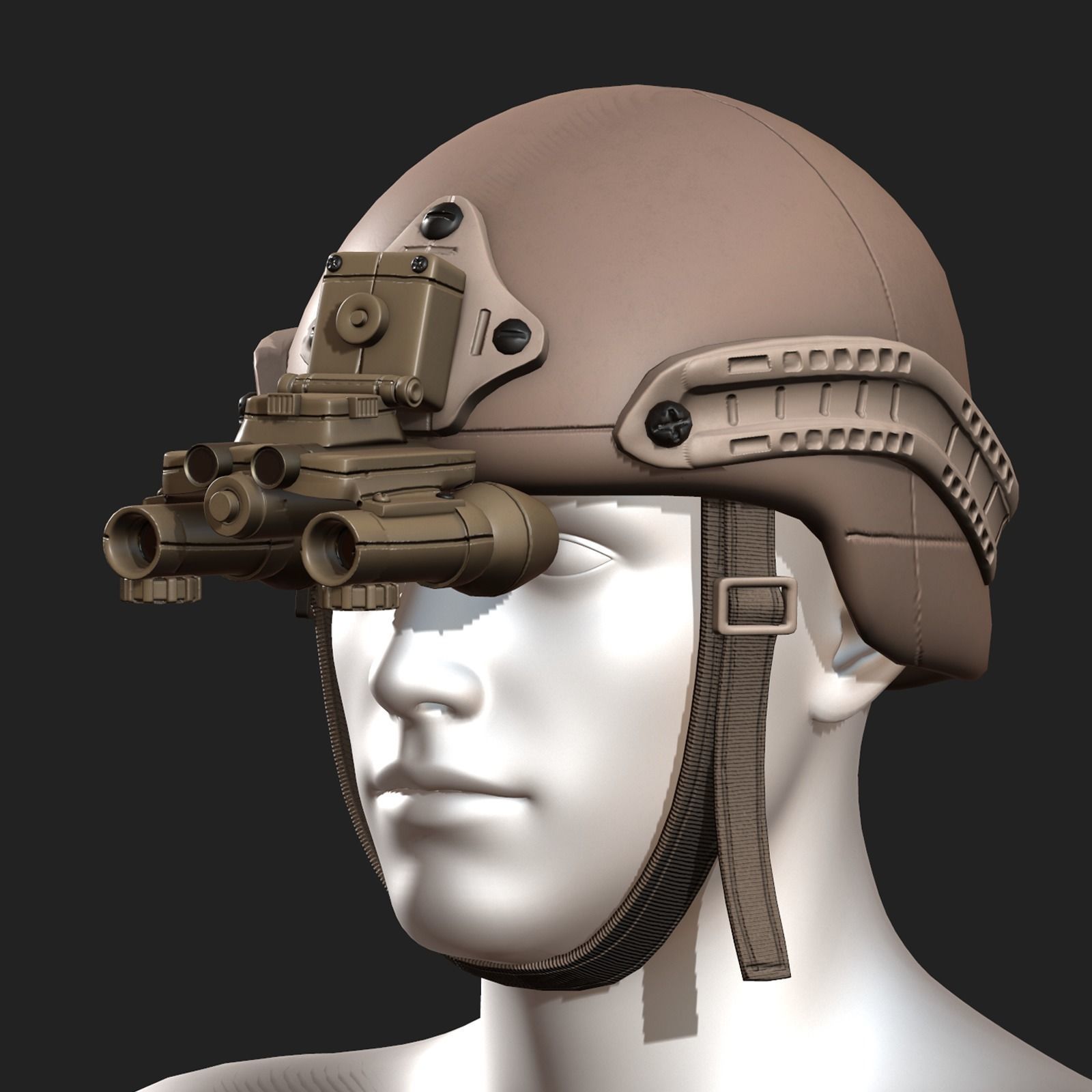 Helmet military combat soldier armor  Low-poly 3D model_2