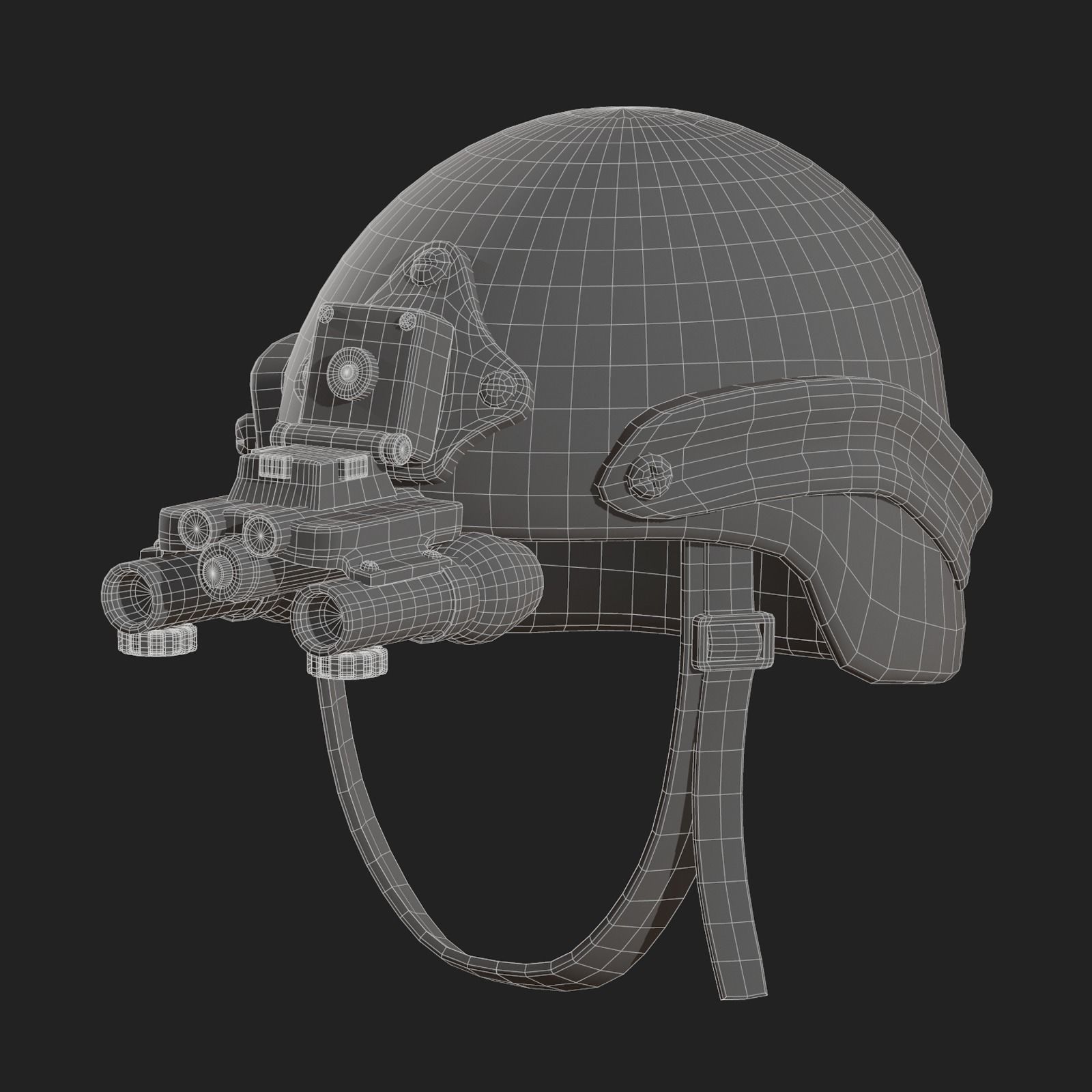 Helmet military combat soldier armor  Low-poly 3D model_11