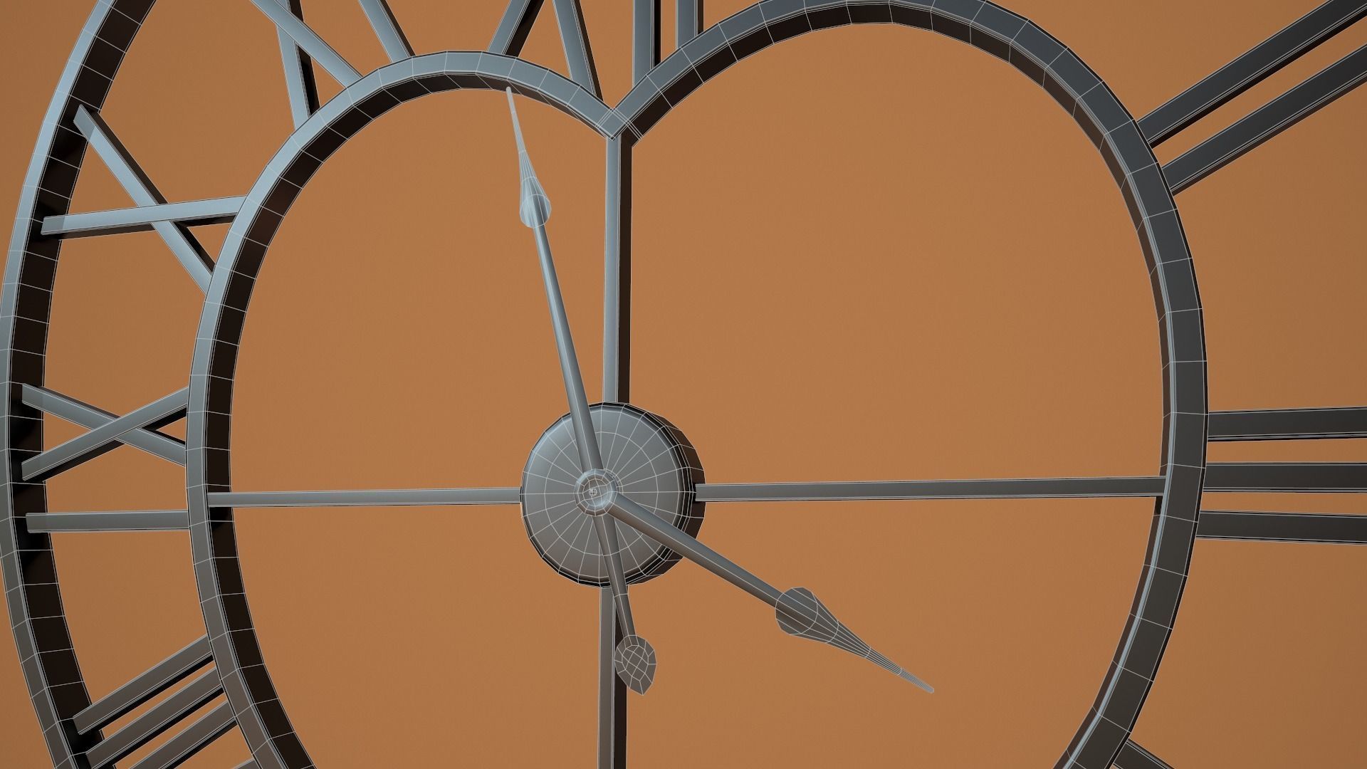Animated Brushed Steel Heart Clock 3D model_10