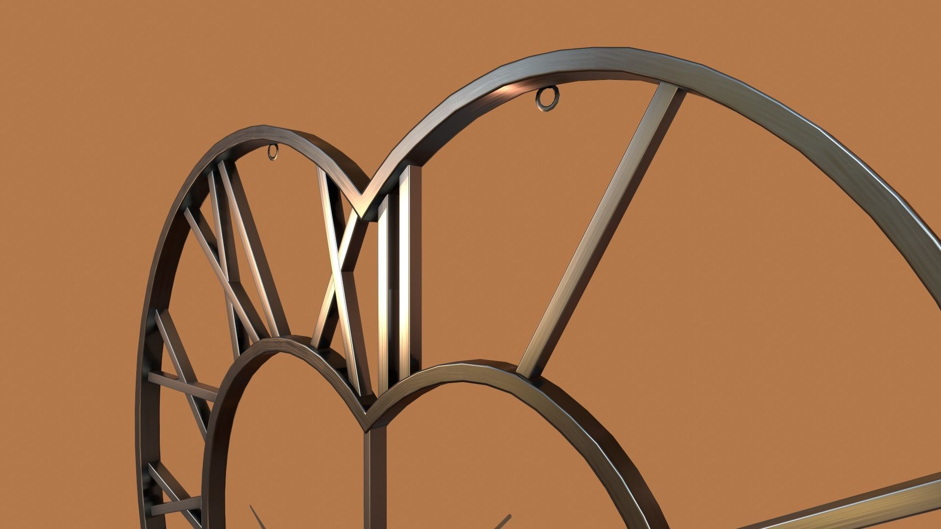 Animated Brushed Steel Heart Clock 3D model_6