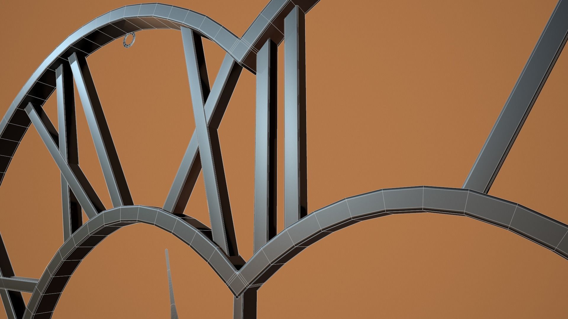 Animated Brushed Steel Heart Clock 3D model_11