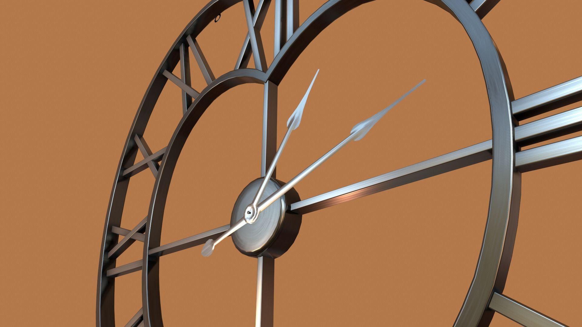 Animated Brushed Steel Heart Clock 3D model_7