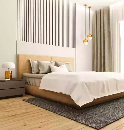 Modern Bedroom Interior Scene Vray render 3d model 3D model