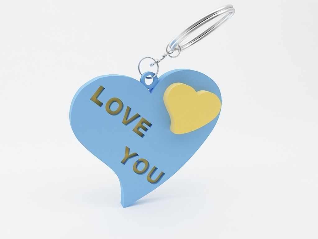 Heart Key Chain 3D print model_2