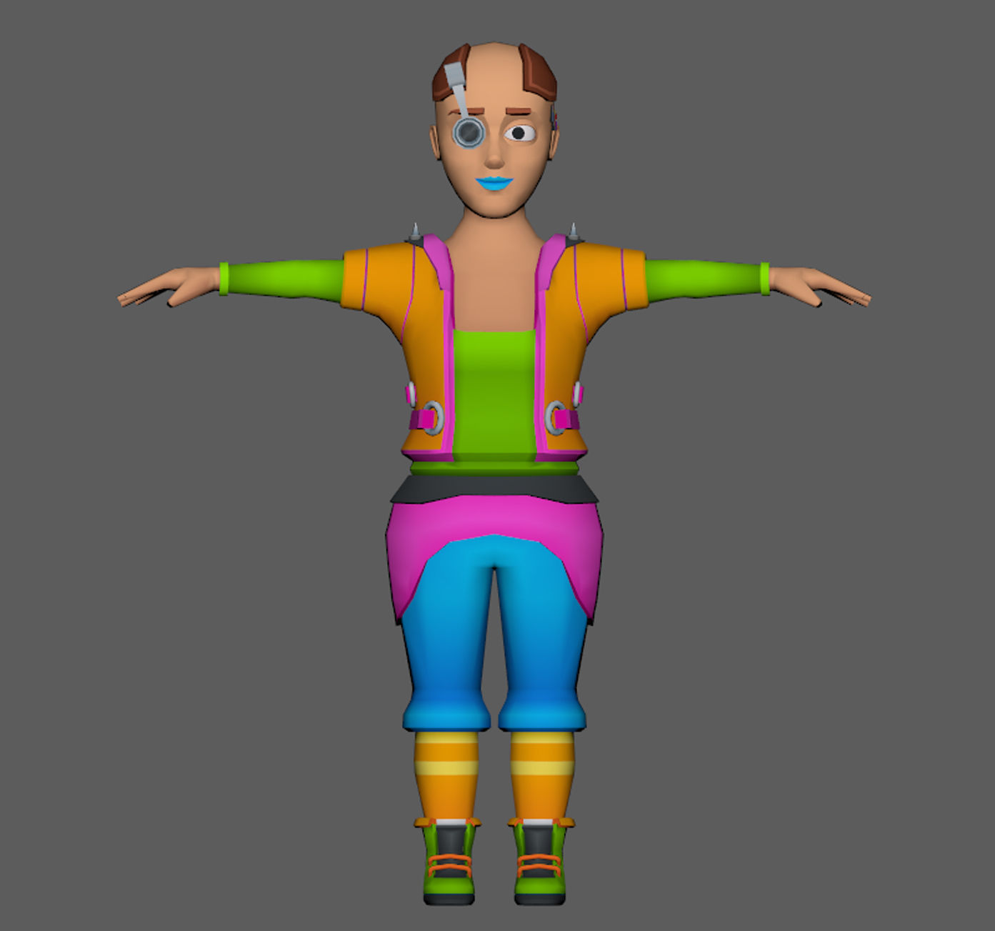 Lowpoly Character Set - 7 Pieces Low-poly 3D model_52