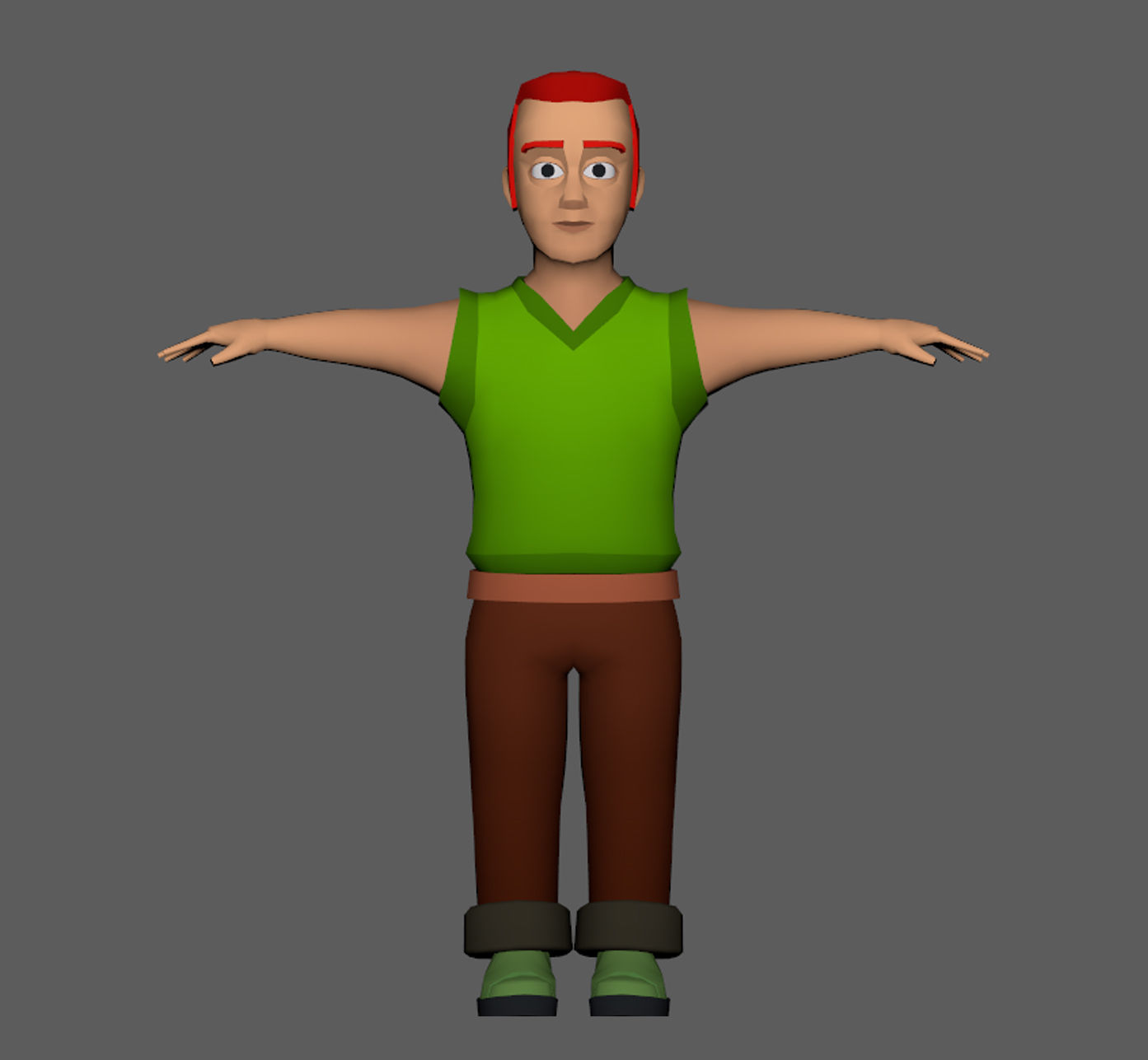 Lowpoly Character Set - 7 Pieces Low-poly 3D model_3