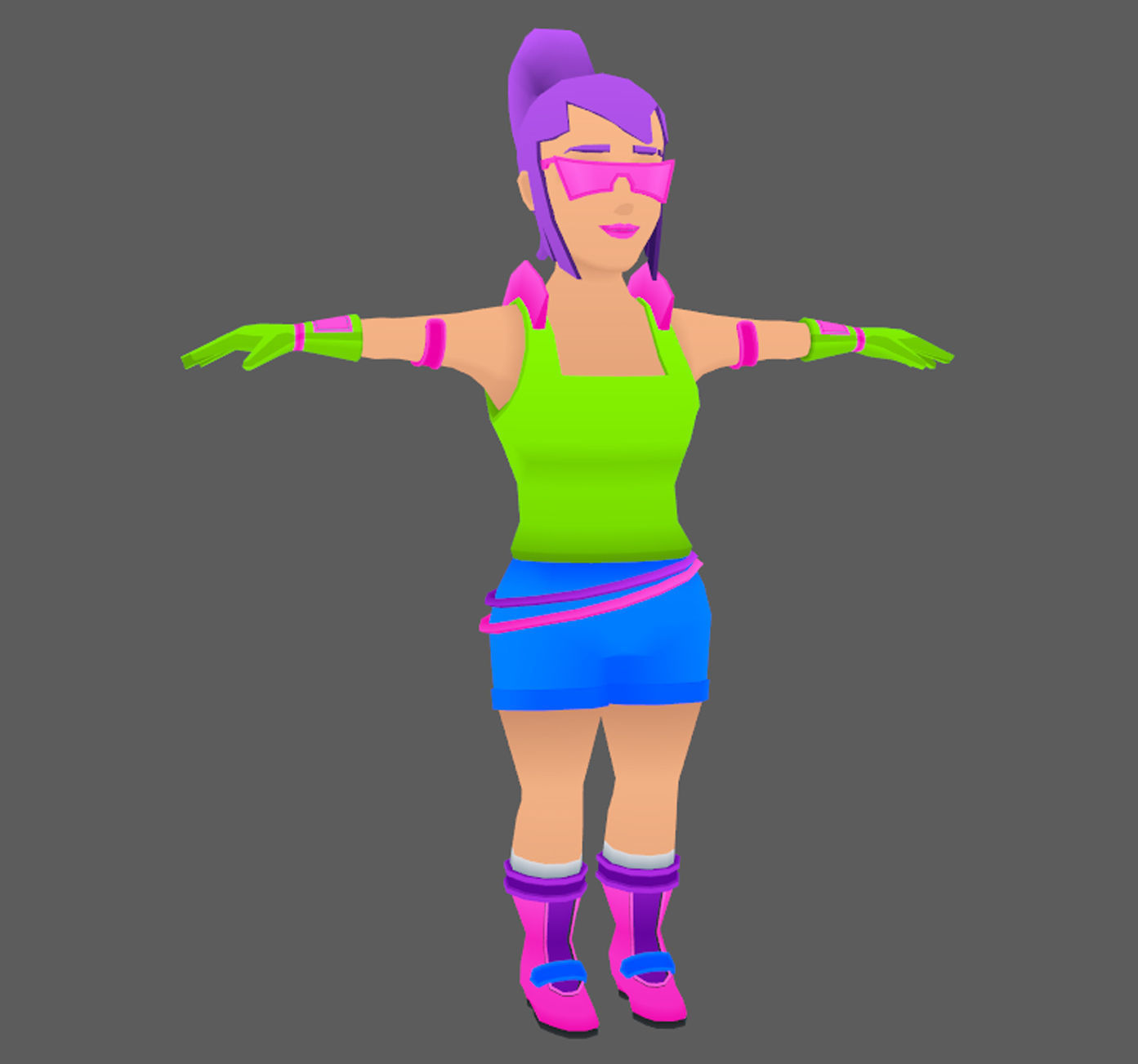 Lowpoly Character Set - 7 Pieces Low-poly 3D model_34