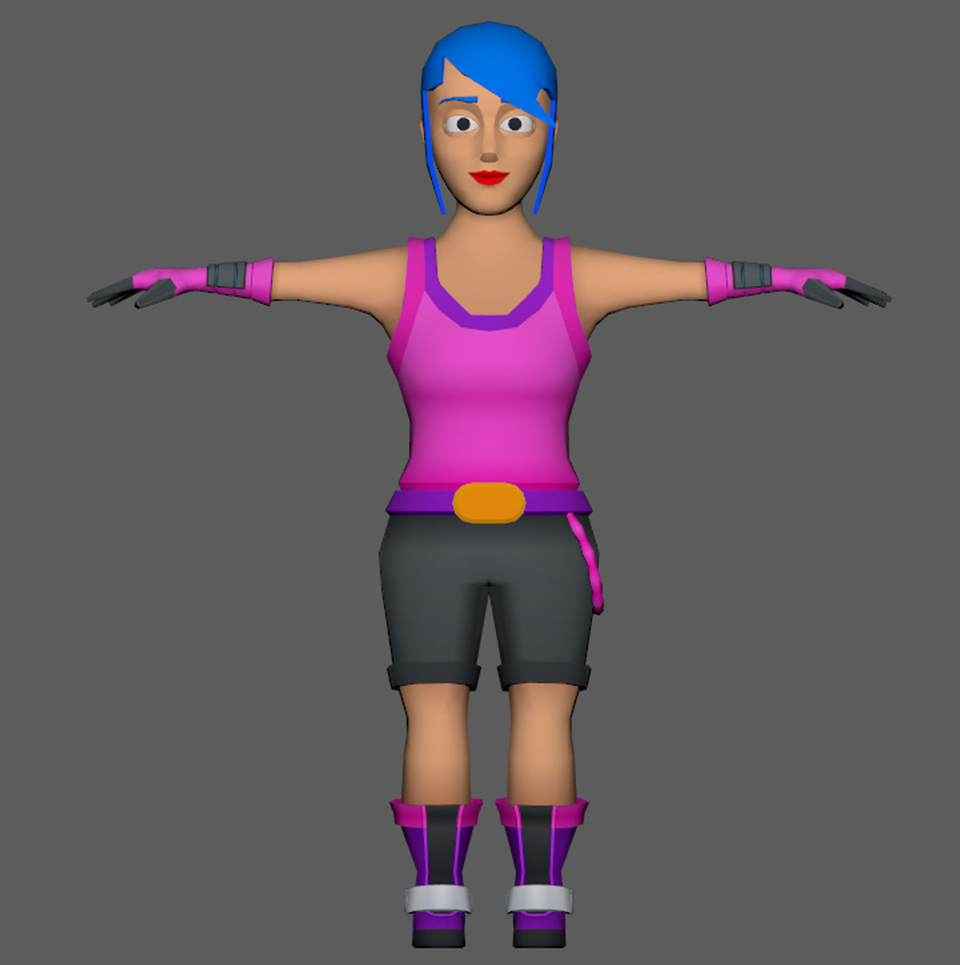 Lowpoly Character Set - 7 Pieces Low-poly 3D model_29