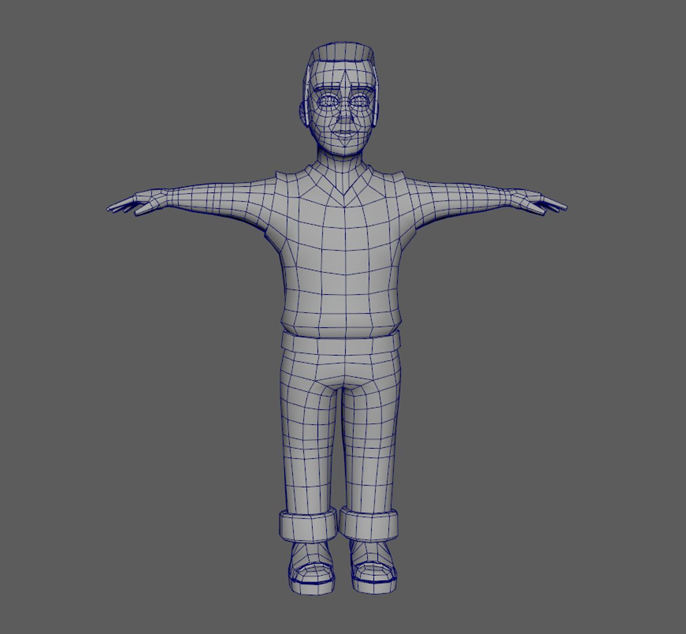 Lowpoly Character Set - 7 Pieces Low-poly 3D model_7