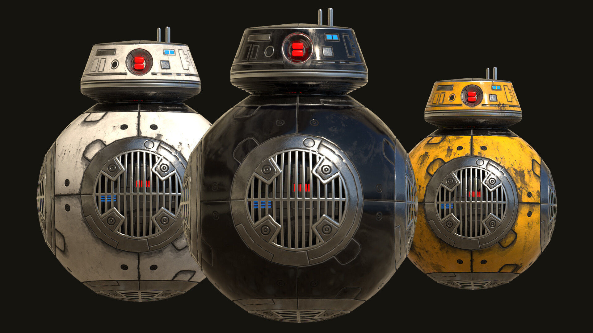 Droid Model Star wars BB-9E Low-poly 3D model_1