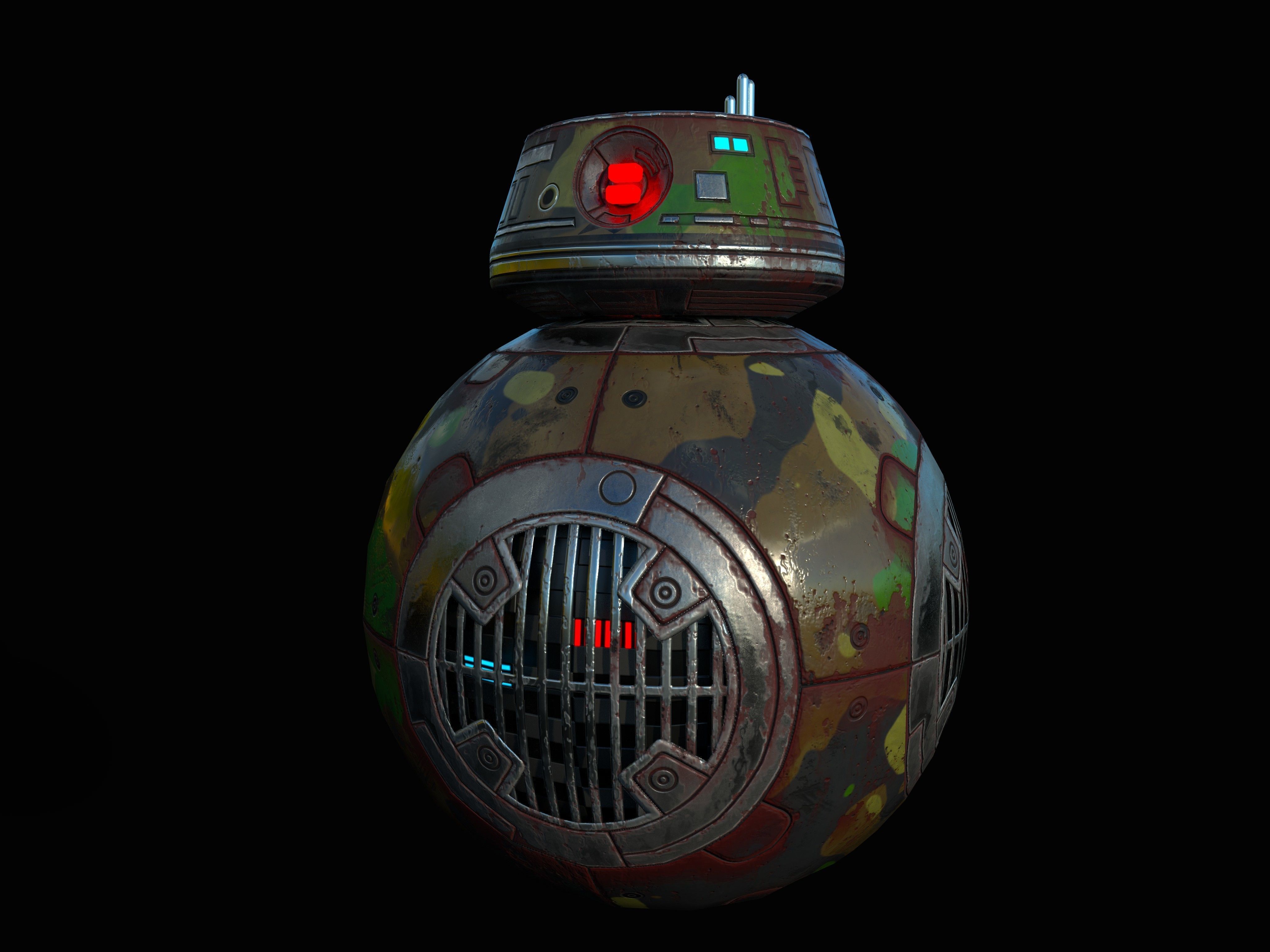Droid Model Star wars BB-9E Low-poly 3D model_14