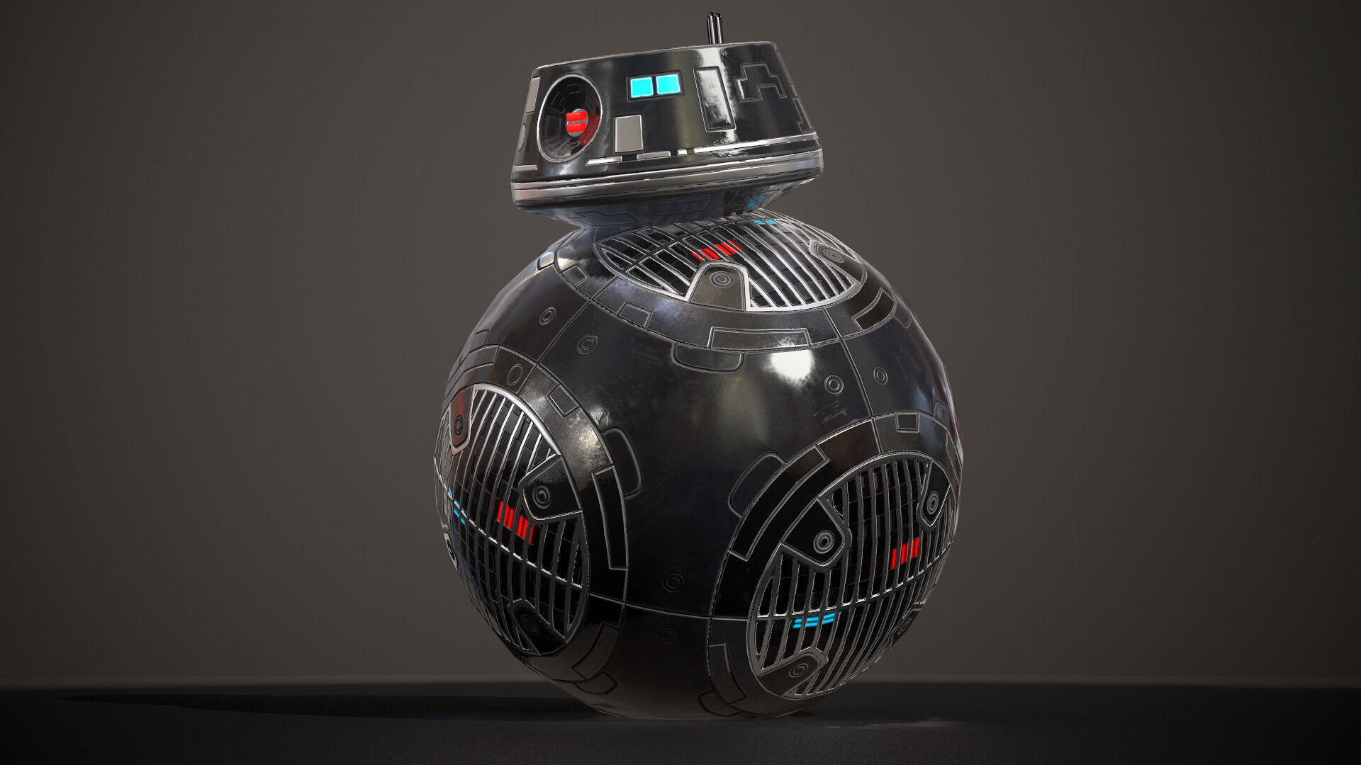 Droid Model Star wars BB-9E Low-poly 3D model_8