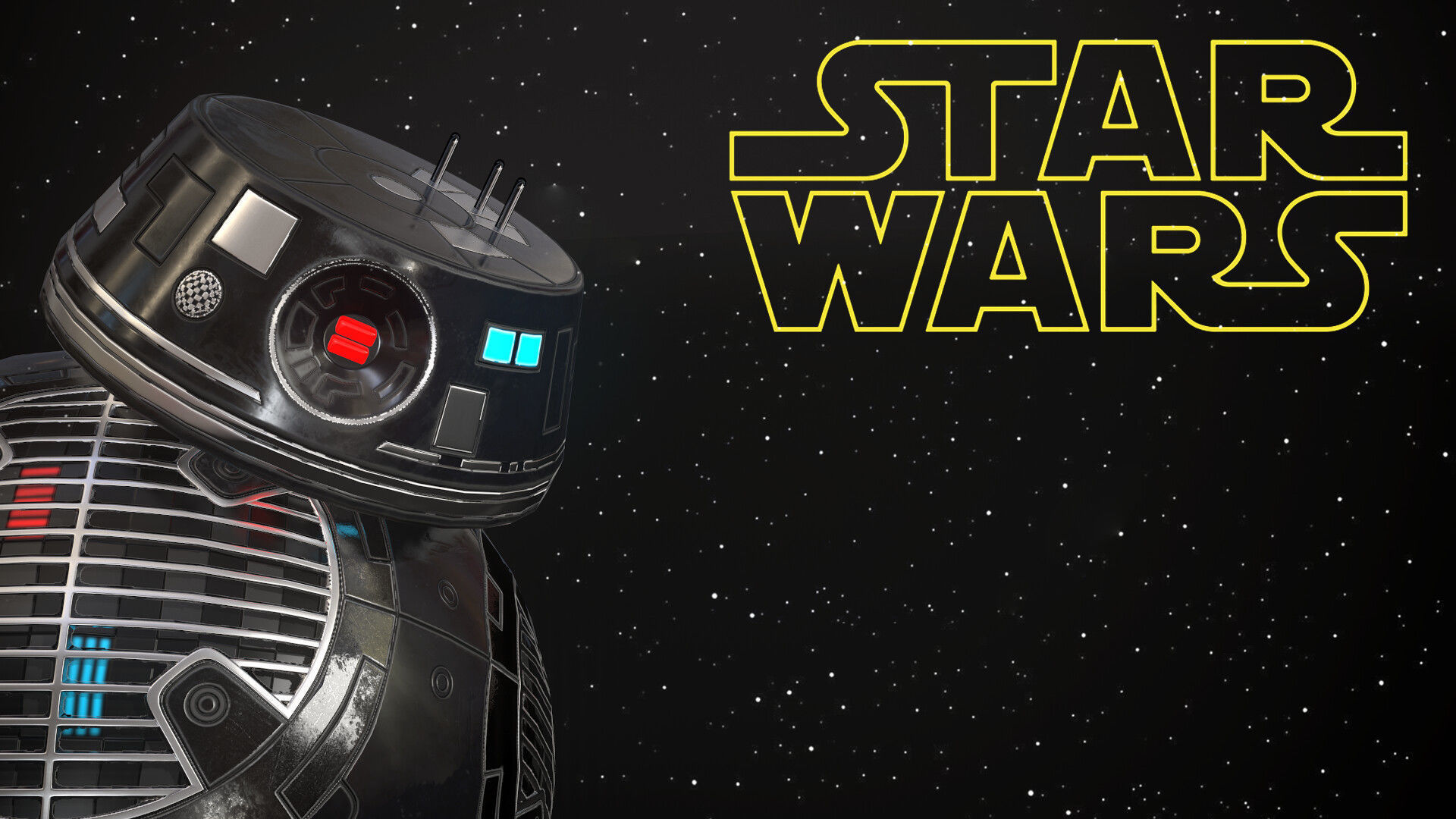 Droid Model Star wars BB-9E Low-poly 3D model_3